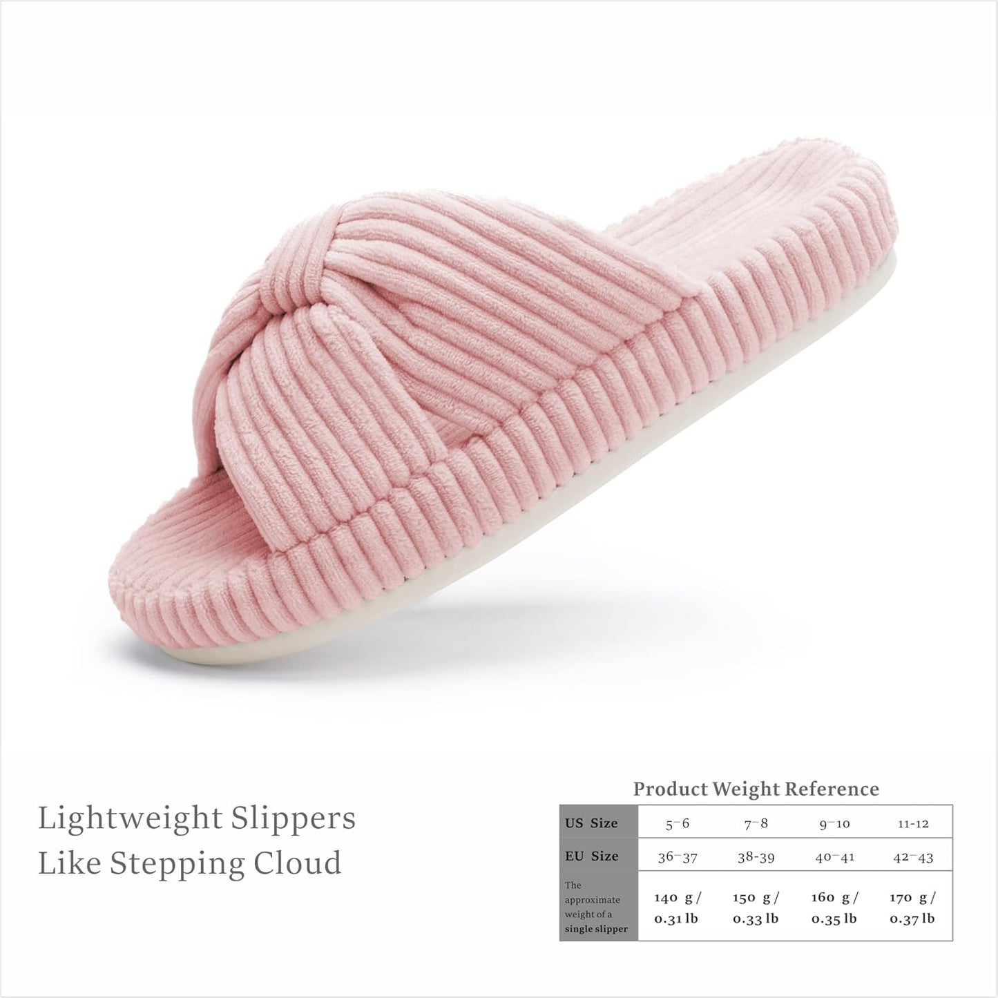 Slippers for Women Memory Foam House Bedroom Corduroy Bow Crossbands Slide Slipper Shoes Comfy Trendy Gift Slippers