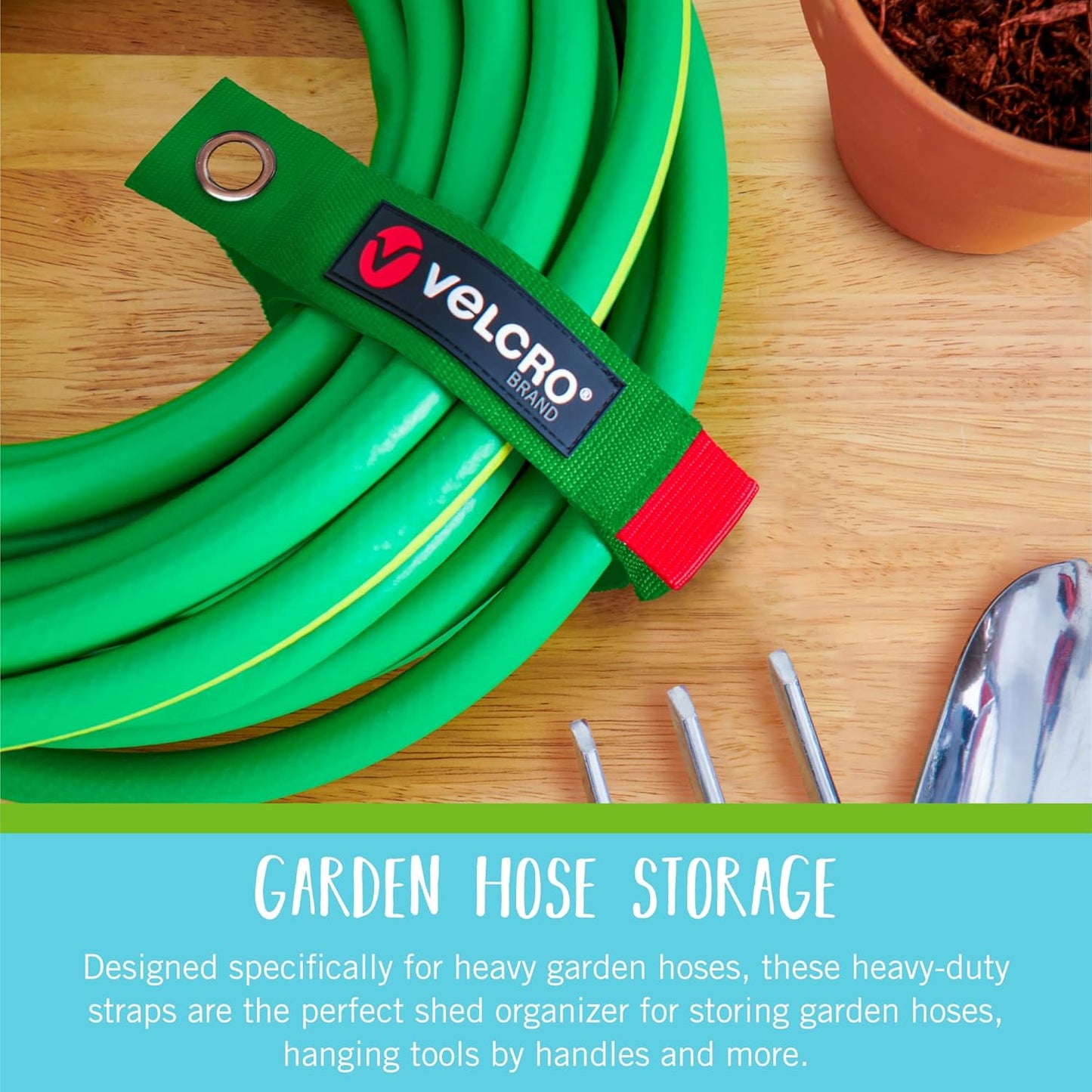 Easy Hang Garden Hose or Extension Cord Holder Organizer Variety Pack. Holds up to 100Lbs. Heavy Duty Straps Perfect for Shed or Garage Organization. 3-Pk 10",14" and 18", Black