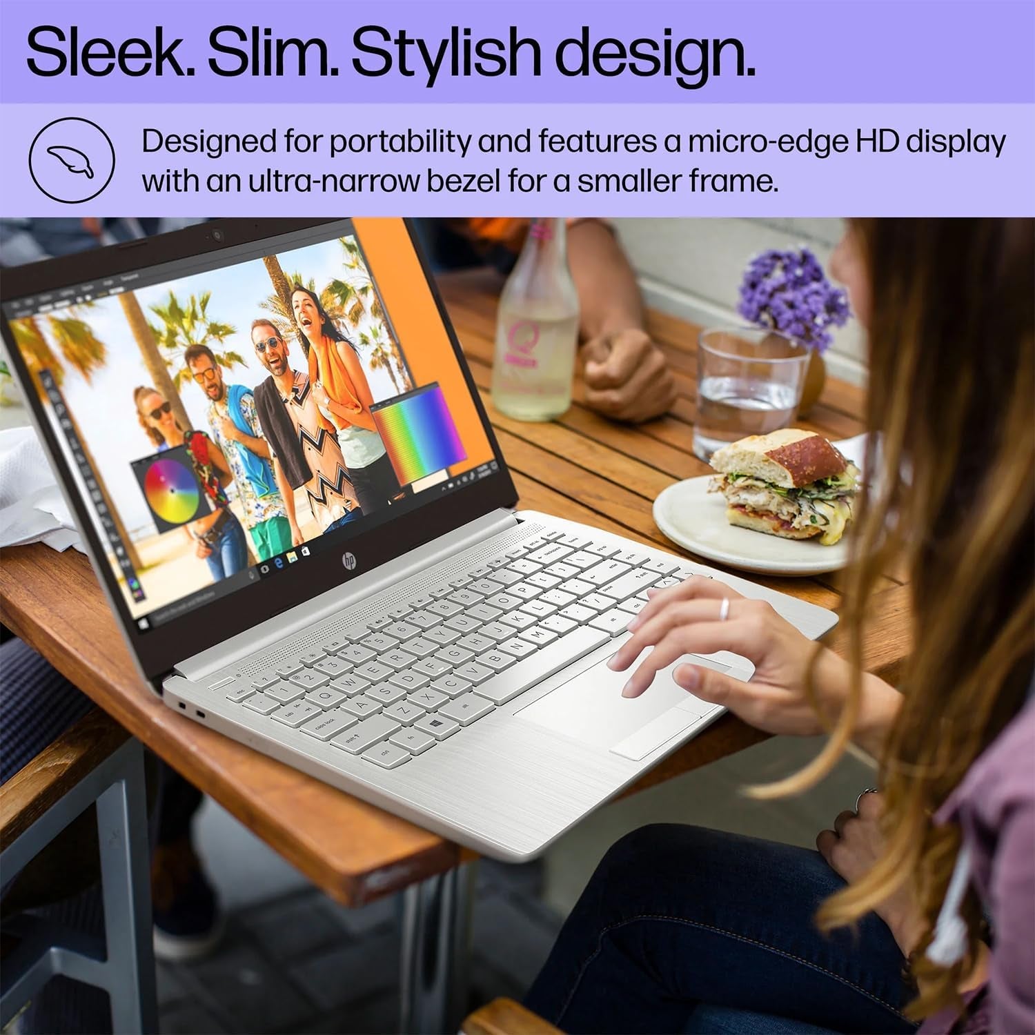 Portable Laptop, Student and Business, 14" HD Display, Intel Quad-Core N4120, 8GB DDR4 RAM, 64GB Emmc, 1 Year Office 365, Webcam, RJ-45, HDMI, Wi-Fi, Windows 11 Home, Silver