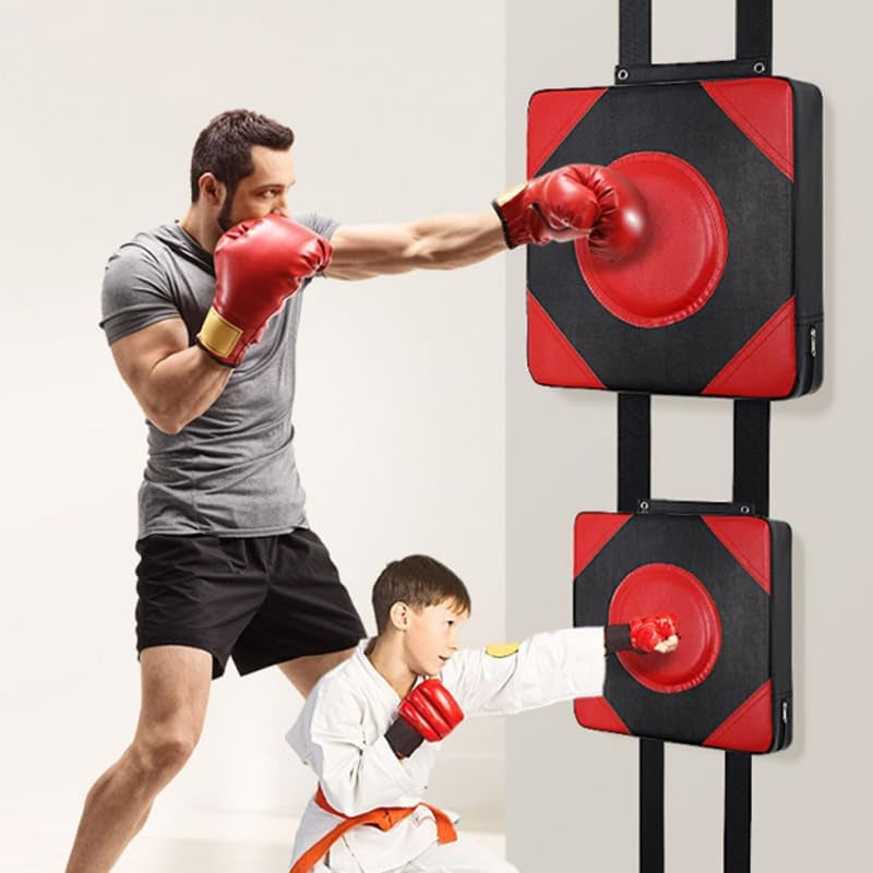 Quiet Punch Punching Bag Boxing Wall Mounted Pad Boxing Trainer PU Leather Thickened Sandbag PU Leather Boxing-Perfect Boxing Equipment for Effective Workouts(1 Pairs of Boxing Gloves)
