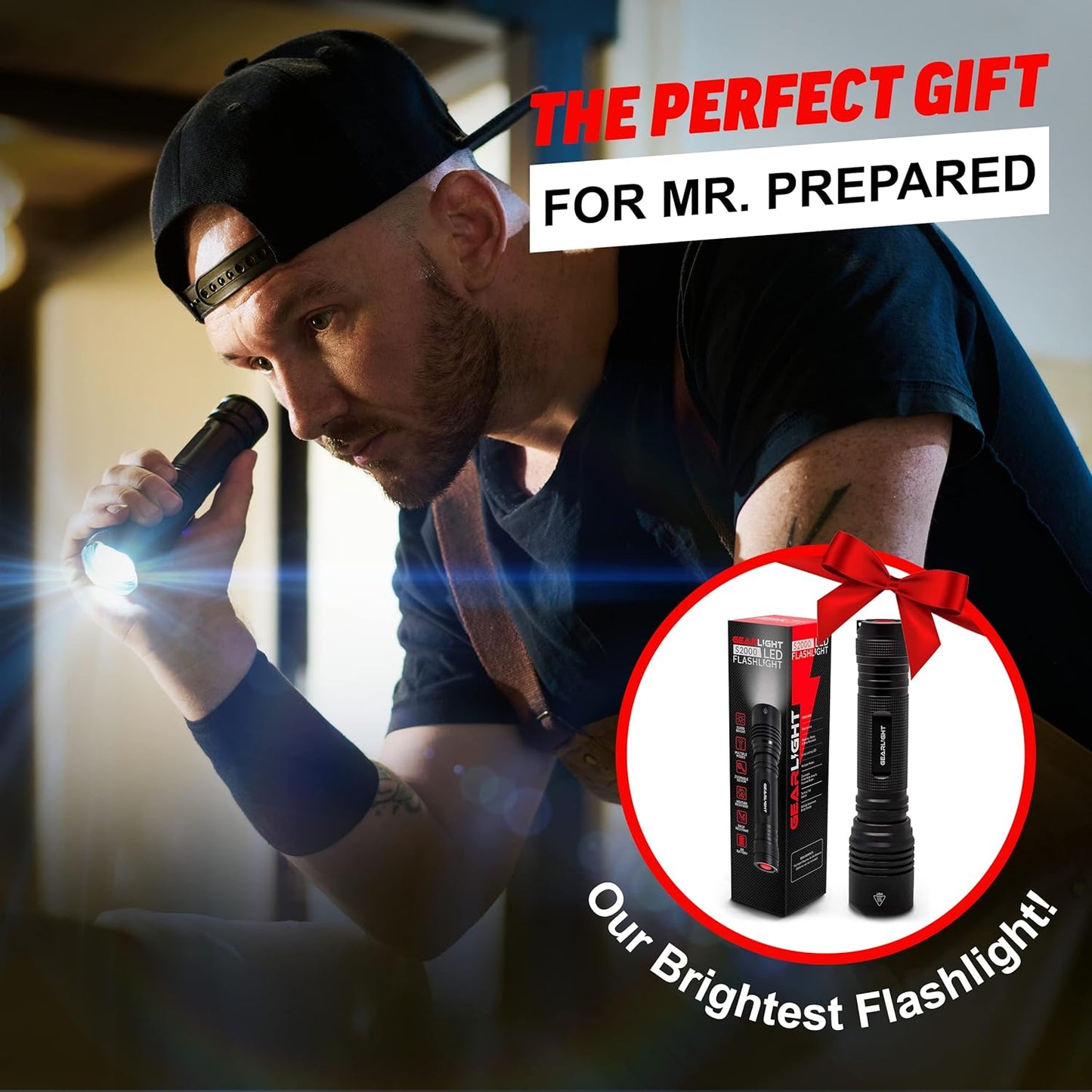 S2000 LED Flashlight High Lumens - Super Bright, Powerful, Mid-Size Tactical Flashlight for Outdoor Activity & Emergency Use