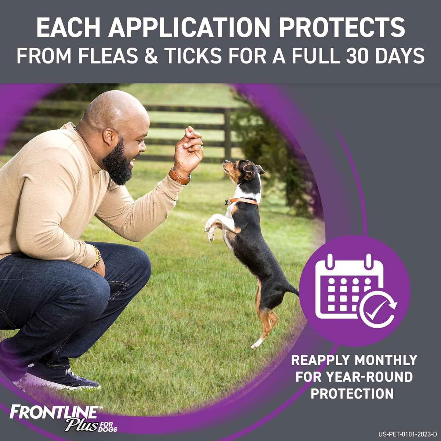 plus Flea and Tick Treatment for Large Dogs up to 45 to 88 Lbs., 3 Treatments