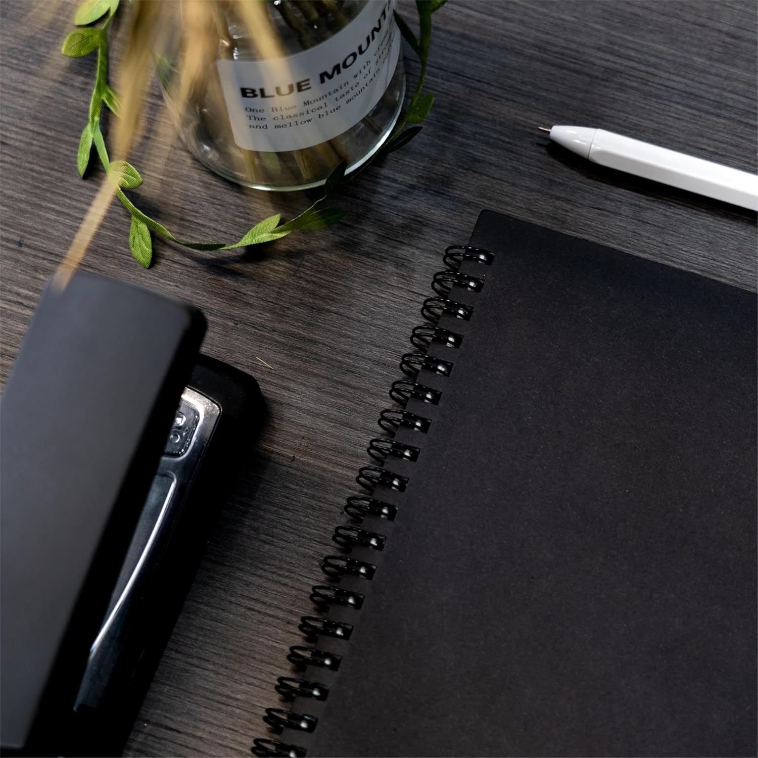 Blank Spiral Notebook, 2-Pack, Soft Cover, Sketch Book, 100 Pages / 50 Sheets, 7.5 Inch X 5.1 Inch, 100GSM, (Black)