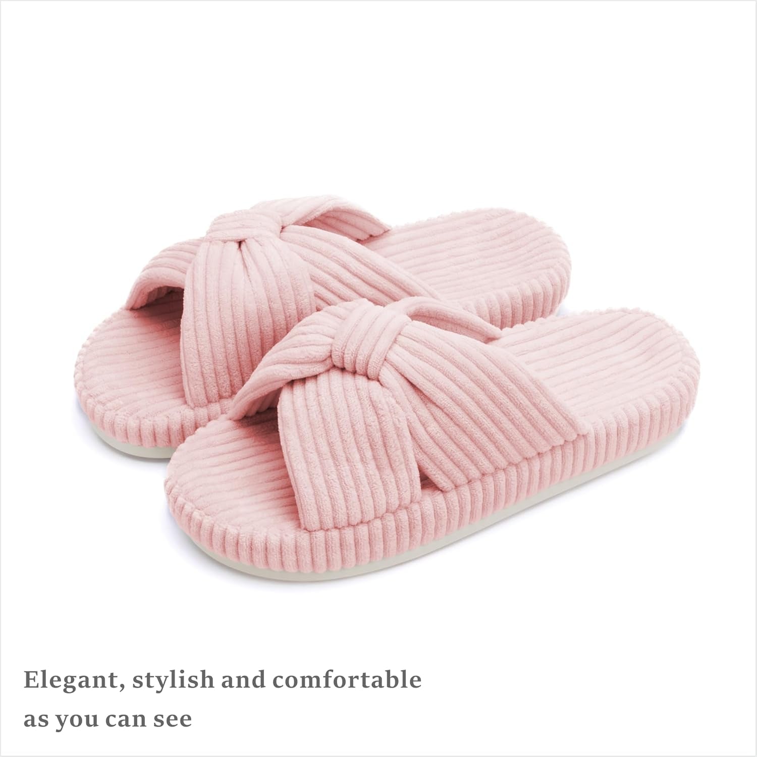Slippers for Women Memory Foam House Bedroom Corduroy Bow Crossbands Slide Slipper Shoes Comfy Trendy Gift Slippers