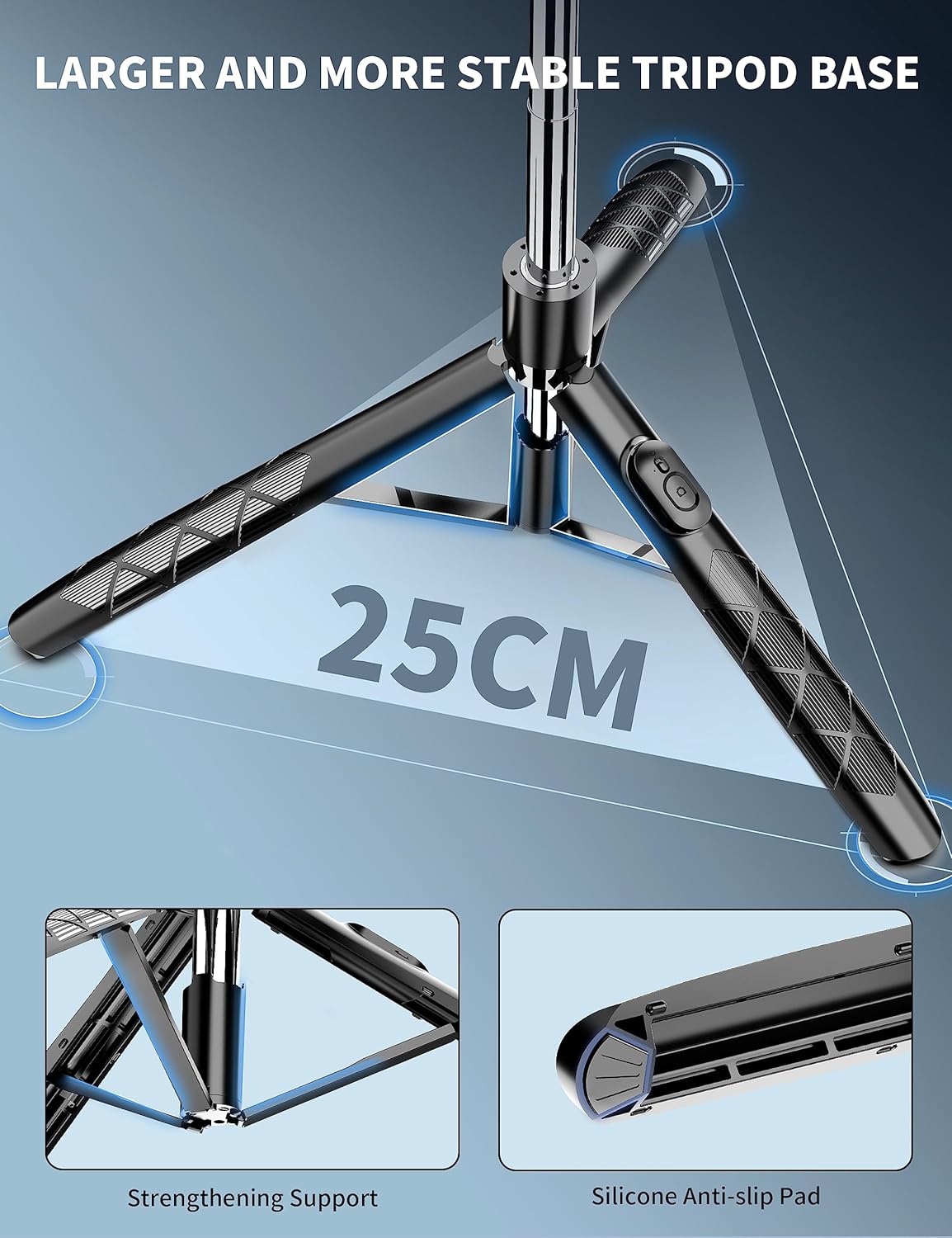 71" Phone Tripod & Selfie Stick, All in One Extendable Cell Phone Tripod with Wireless Remote, Tripod Stand for Iphone & Travel Tripod 360° Rotation Compatible with Iphone Android Phone, Camera