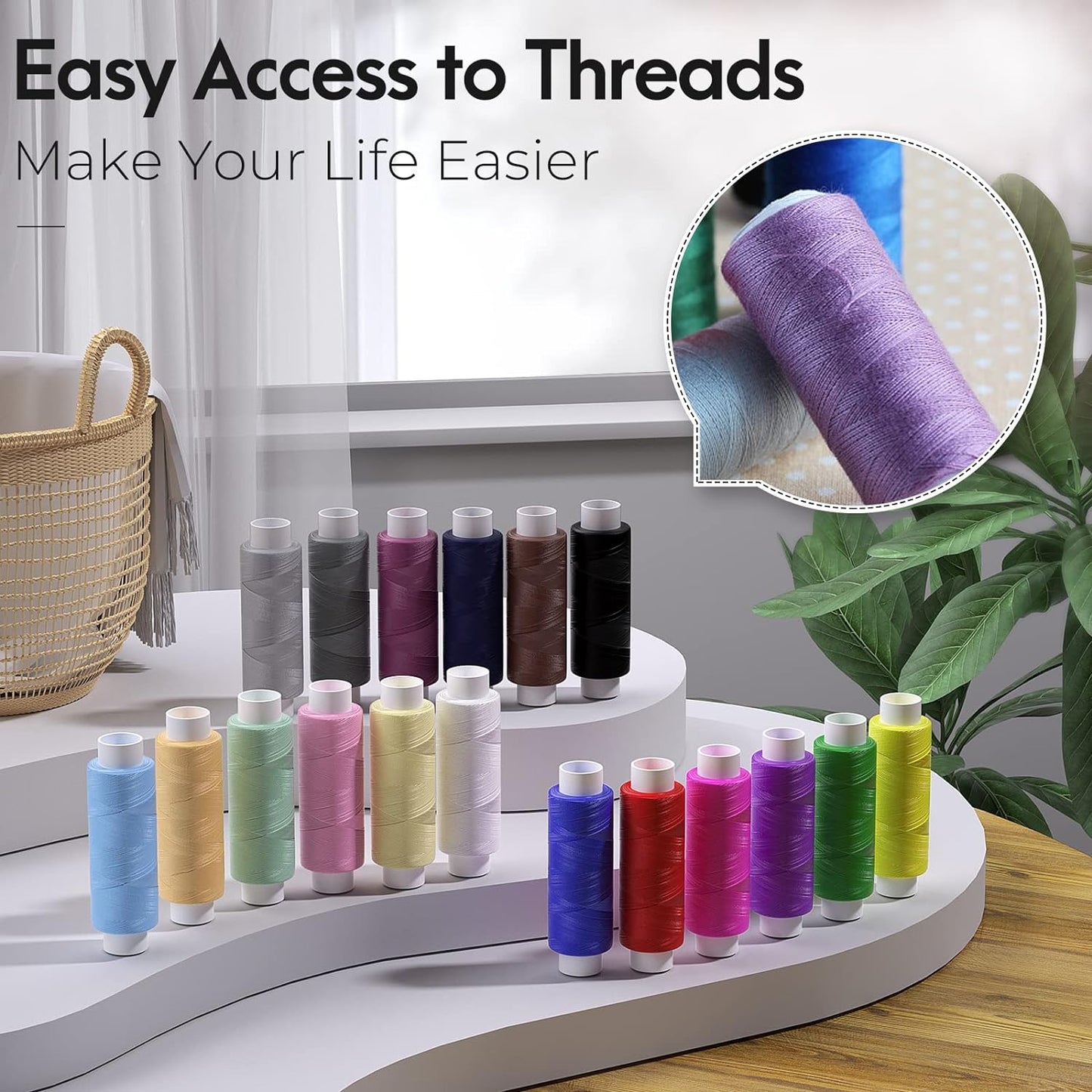 Sewing Kit Gifts for Mom Grandma Friend Adults Beginner Kids Traveler, Portable Sewing Supplies Accessories Contains Thread, Needle, Scissors, Measure Tape, Dorm Room Essentials (Black, M)