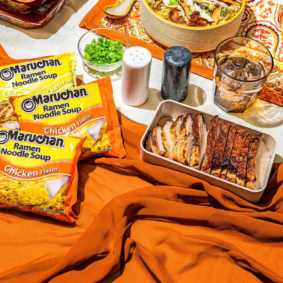Ramen Chicken, Instant Ramen Noodles, Ready to Eat Meals, 3 Oz, 24 Count