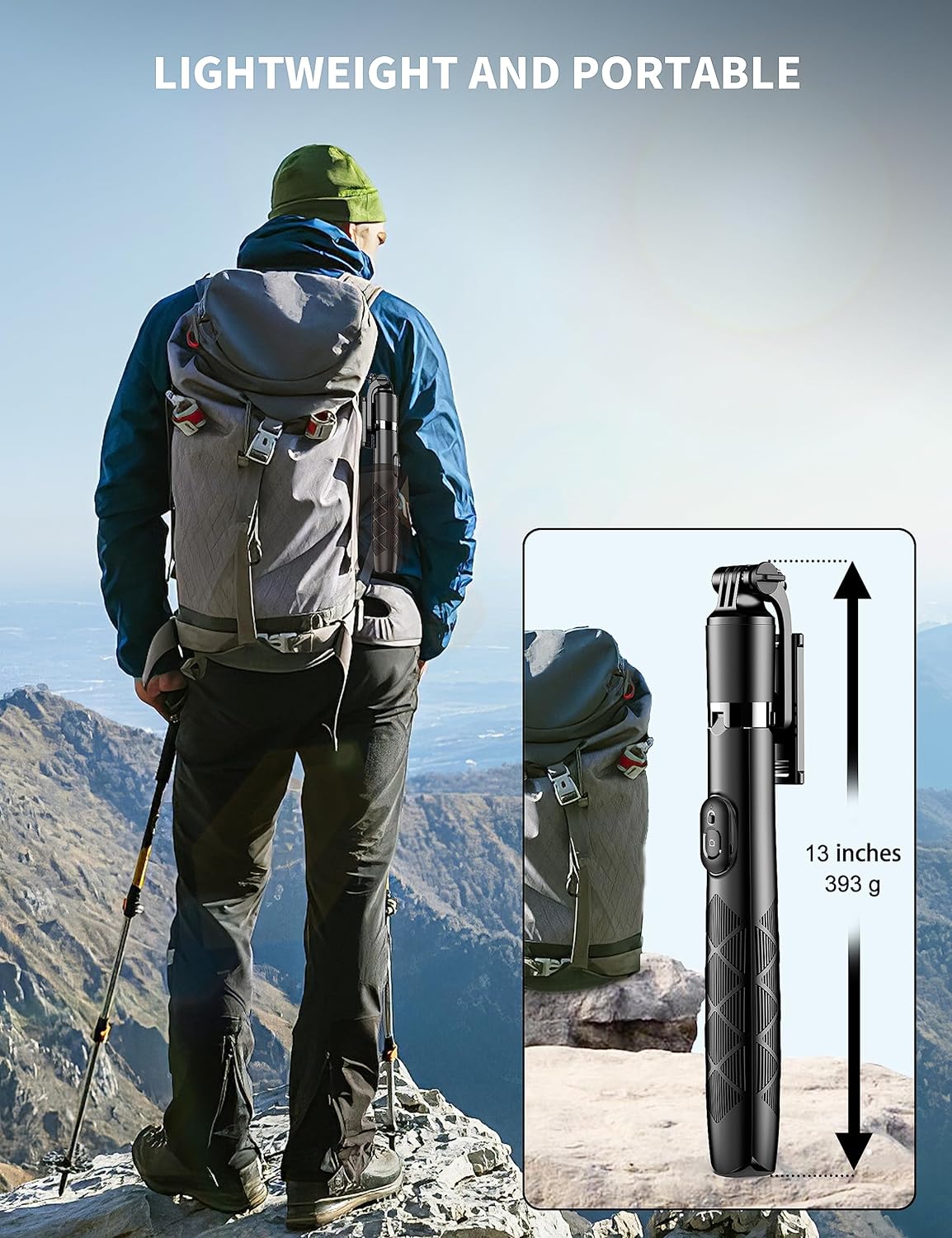 71" Phone Tripod & Selfie Stick, All in One Extendable Cell Phone Tripod with Wireless Remote, Tripod Stand for Iphone & Travel Tripod 360° Rotation Compatible with Iphone Android Phone, Camera