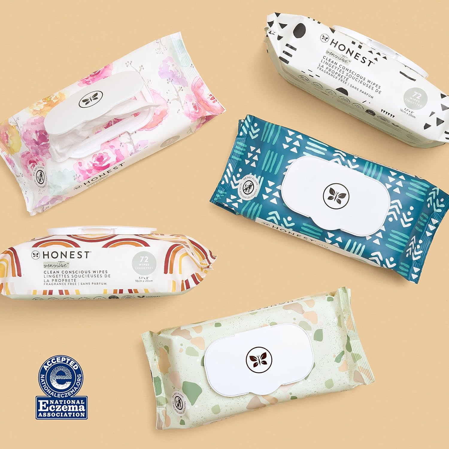 Clean Conscious Unscented Wipes | over 99% Water, Compostable, Plant-Based, Baby Wipes | Hypoallergenic for Sensitive Skin, EWG Verified | Pattern Play, 720 Count