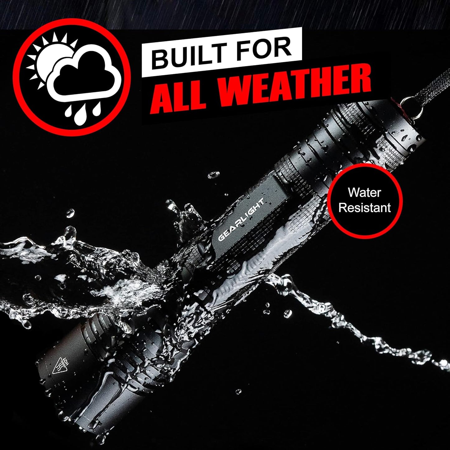 S2000 LED Flashlight High Lumens - Super Bright, Powerful, Mid-Size Tactical Flashlight for Outdoor Activity & Emergency Use