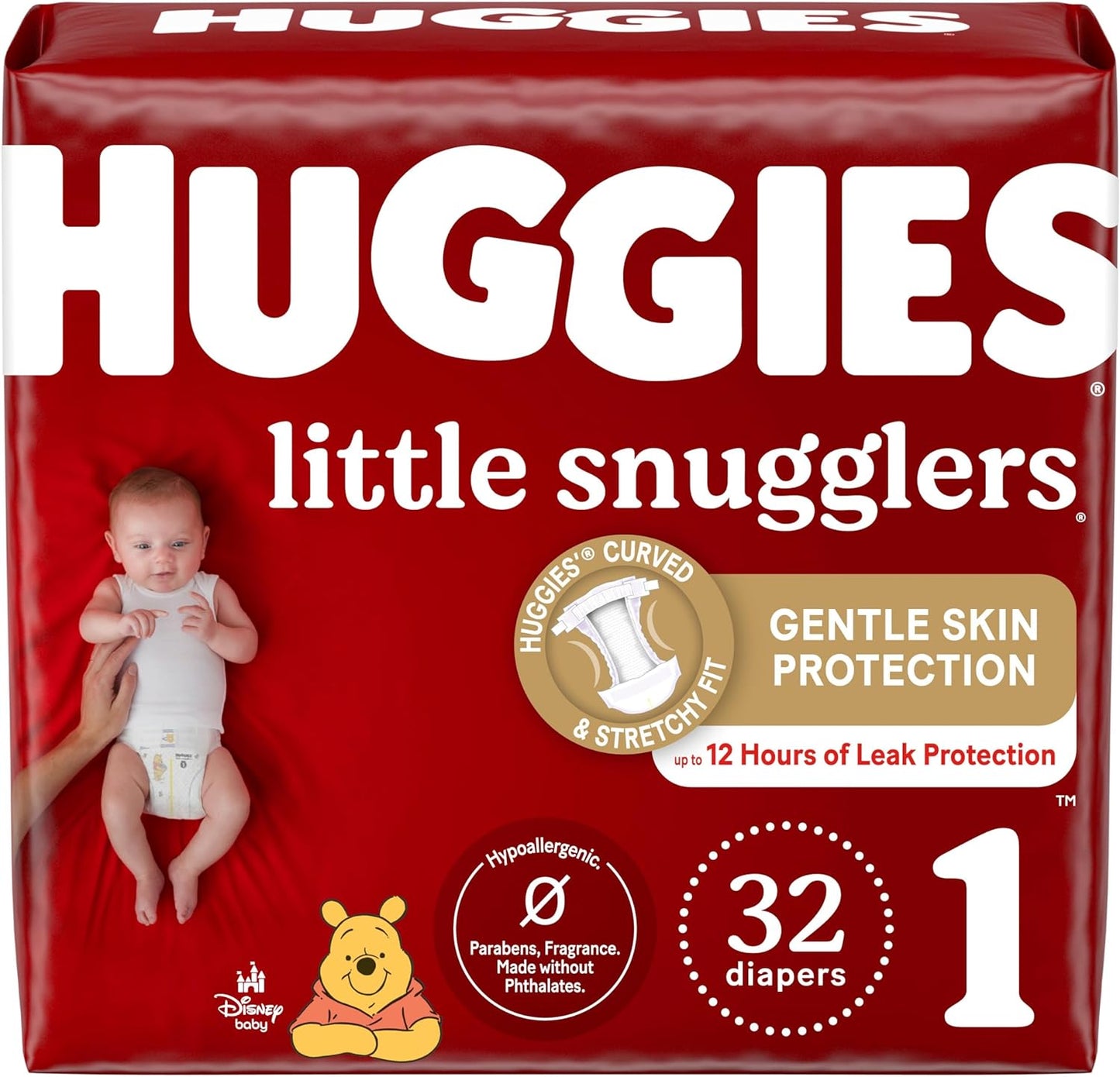 Size 1 Diapers, Little Snugglers Newborn Diapers, Size 1 (8-14 Lbs), 32 Count