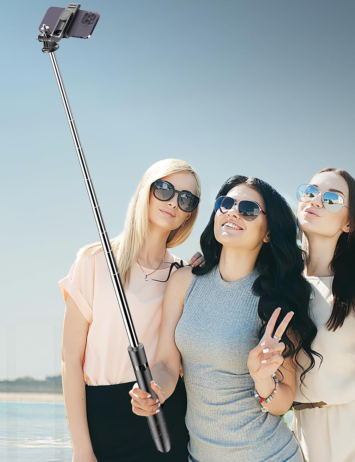 71" Phone Tripod & Selfie Stick, All in One Extendable Cell Phone Tripod with Wireless Remote, Tripod Stand for Iphone & Travel Tripod 360° Rotation Compatible with Iphone Android Phone, Camera