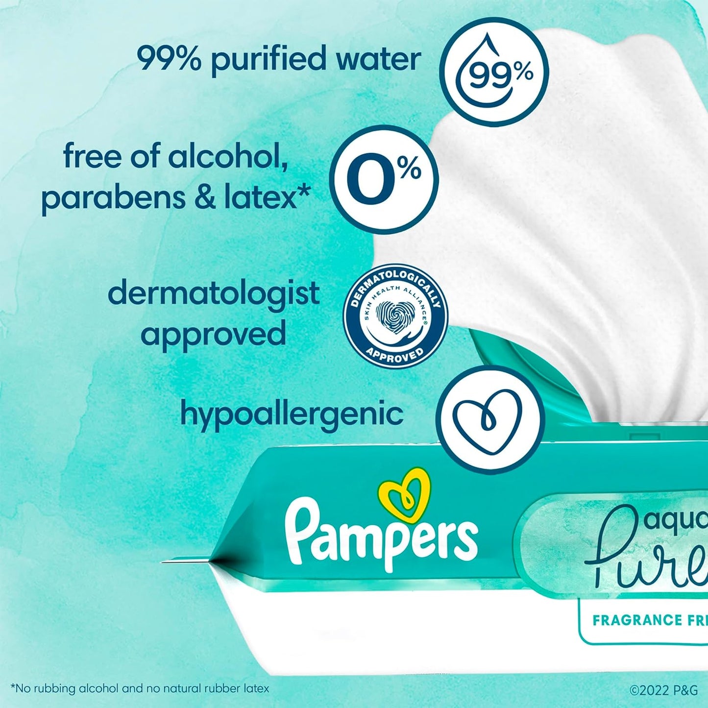 Aqua Pure Sensitive Baby Wipes, 99% Water, Hypoallergenic, Unscented Baby Wipes, 672 Baby Wipes Total (12 Flip-Top Packs)