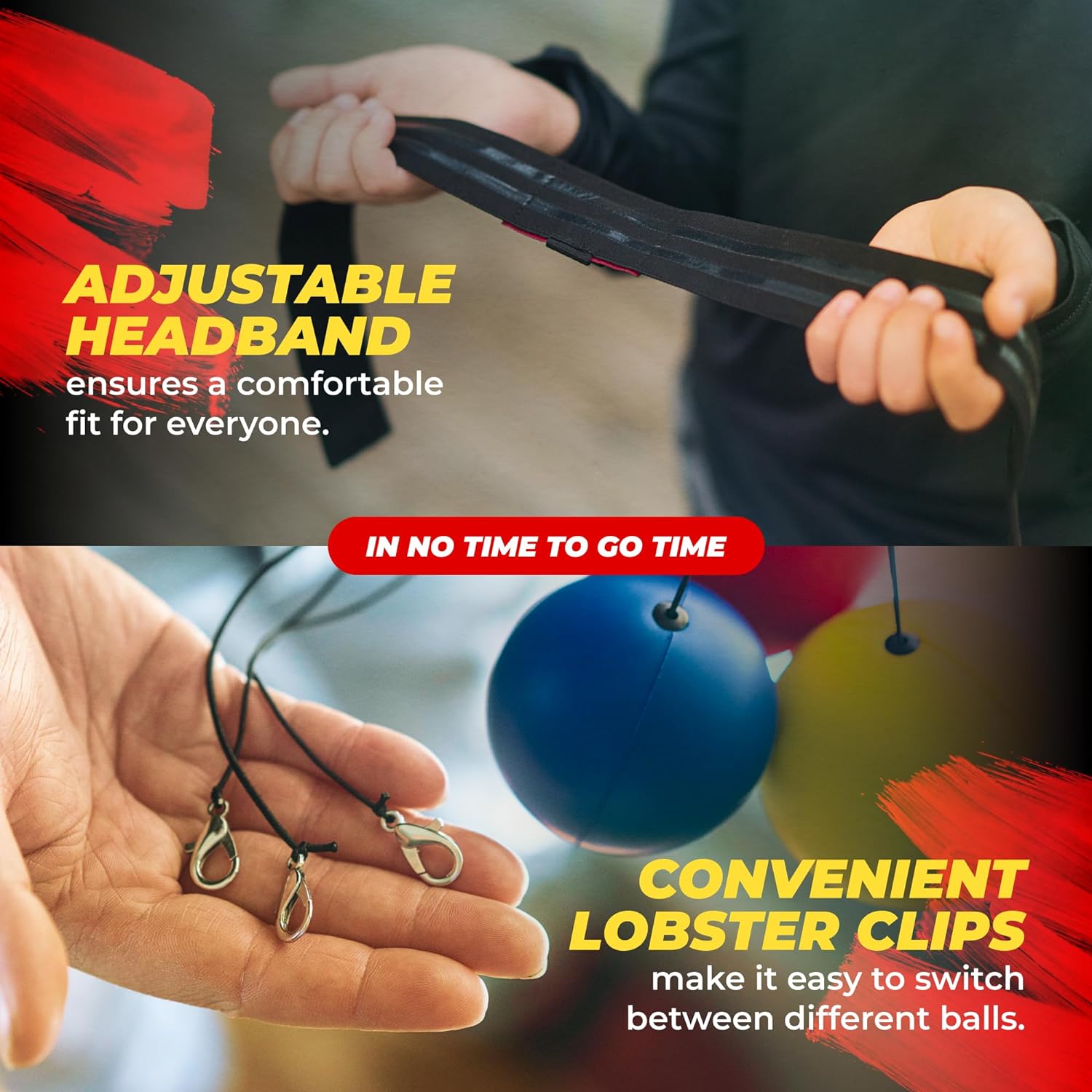 Boxing Reflex Ball for Adults and Kids - React Reflex Balls on String with Headband, Carry Bag and Hand Wraps - Improve Hand Eye Coordination, Punching Speed, Fight Reaction
