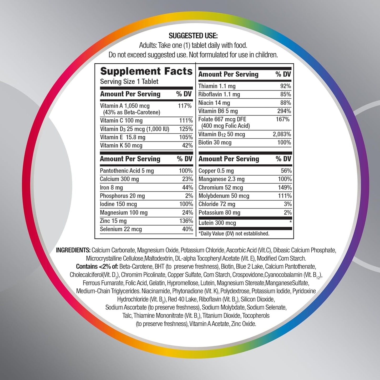 Silver Women'S Multivitamin for Women 50 Plus, Multivitamin/Multimineral Supplement with Vitamin D3, B Vitamins, Non-Gmo Ingredients, Supports Memory and Cognition in Older Adults - 200 Ct