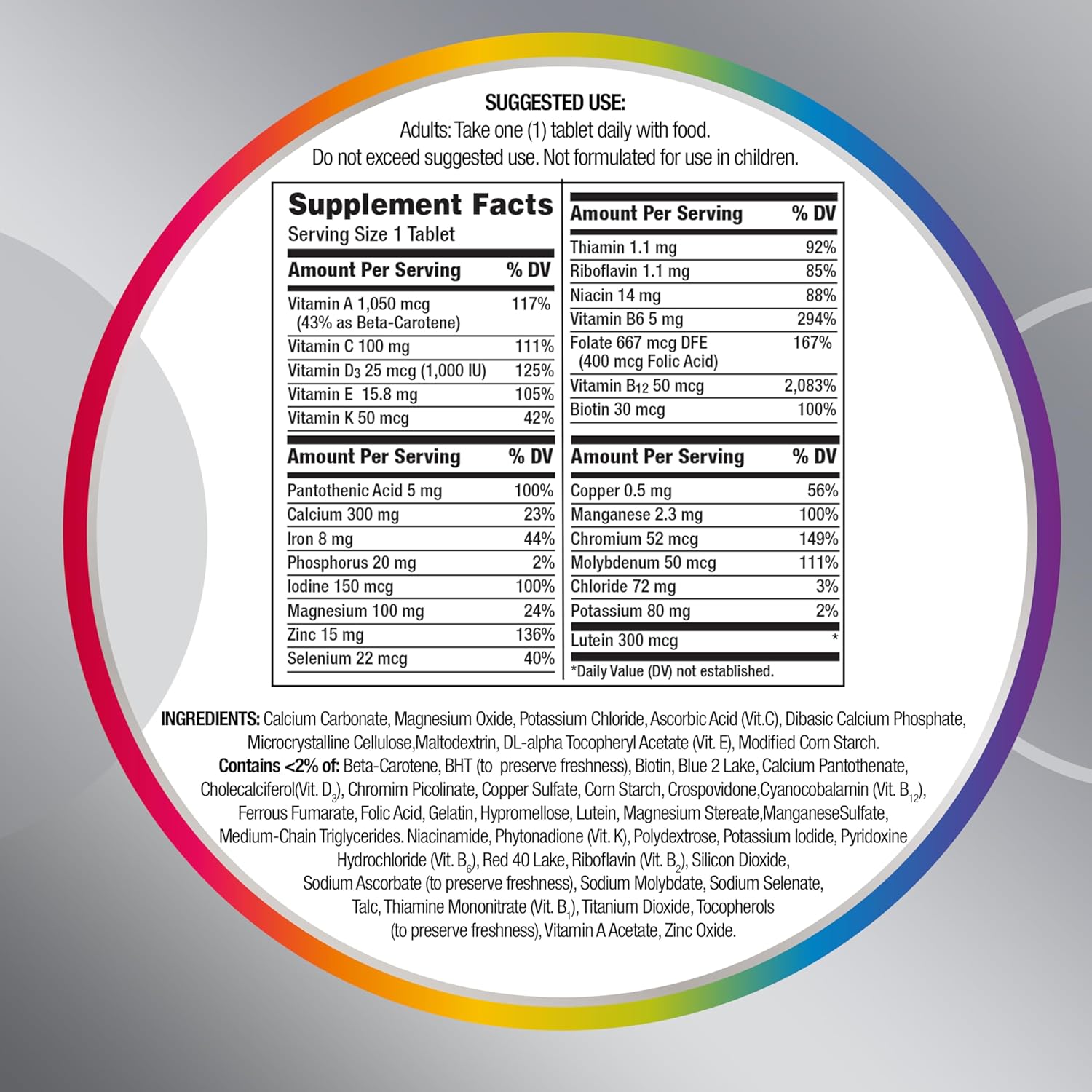 Silver Women'S Multivitamin for Women 50 Plus, Multivitamin/Multimineral Supplement with Vitamin D3, B Vitamins, Non-Gmo Ingredients, Supports Memory and Cognition in Older Adults - 200 Ct