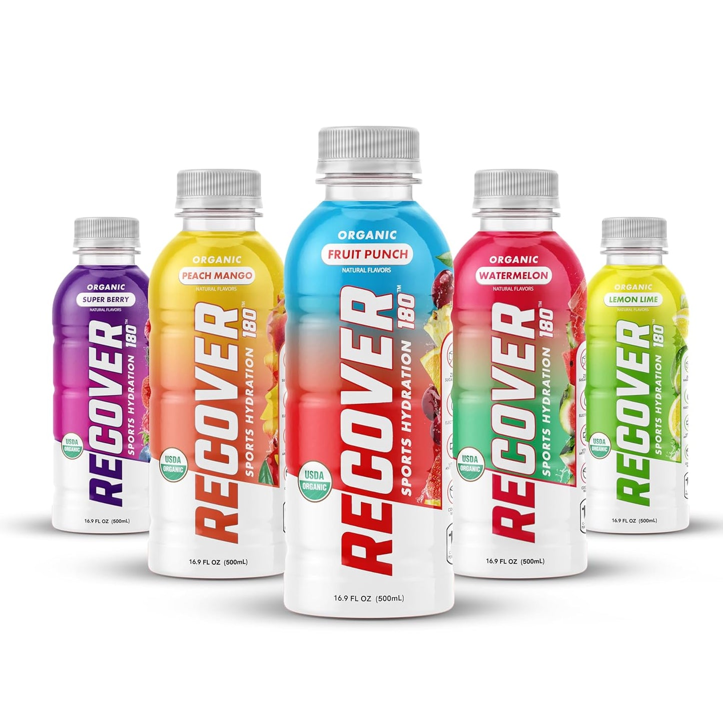 Organic Hydration Sports Drink, No Sugar Added, 15 Calorie Sports Beverage, Organic Flavors with Vitamins, Potassium-Packed Electrolytes (16.9 Fl Oz (Pack of 12), Variety Pack)
