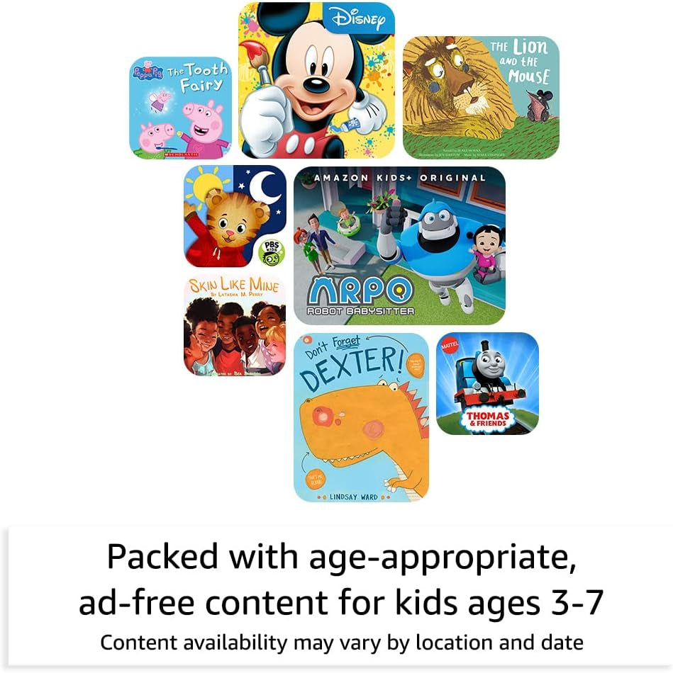 Fire HD 8 Kids Tablet, Ages 3-7. Top-Selling 8" Kids Tablet on - 2022. Ad-Free Content with Parental Controls Included, 13-Hr Battery, 64 GB, Blue