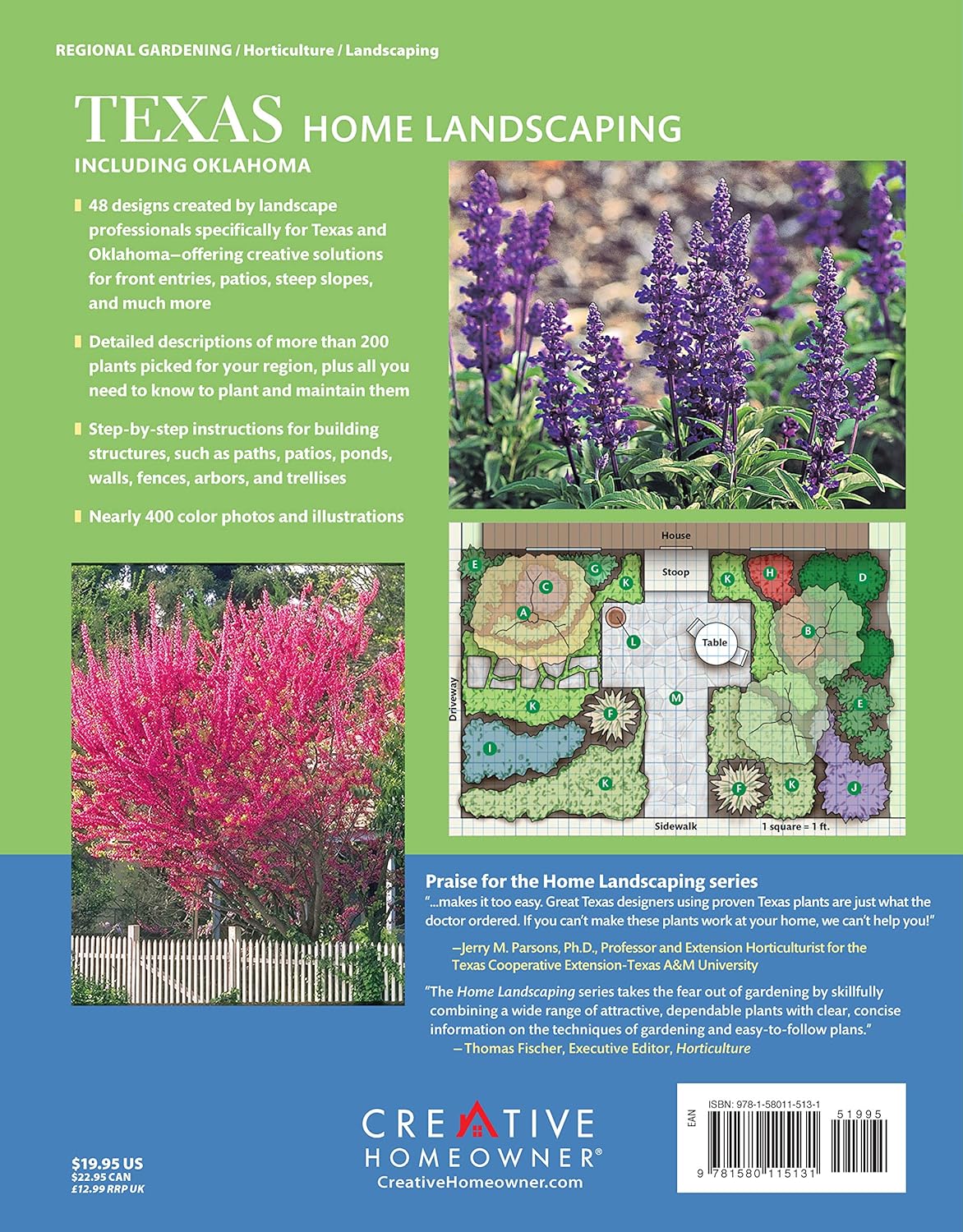 Texas Home Landscaping, 3Rd Edition: 48 Landscape Designs, 200+ Plants & Flowers Best Suited to the Region (Creative Homeowner) Gardening Ideas, Plans, and Outdoor DIY Projects for TX and OK