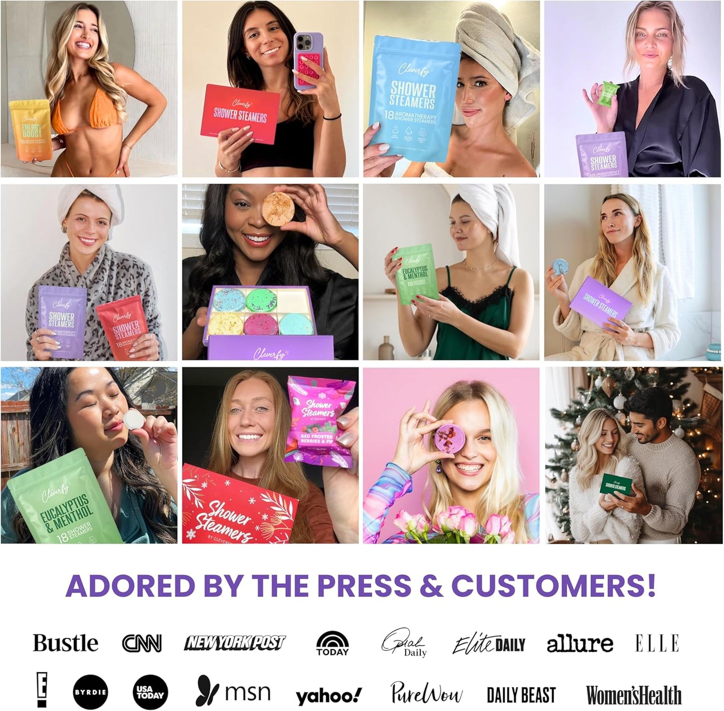 Premium Aromatherapy Shower Steamers - Holiday Gift Set for Women and Teens, Featuring 6 Essential Oil Infused Shower Bombs in Purple