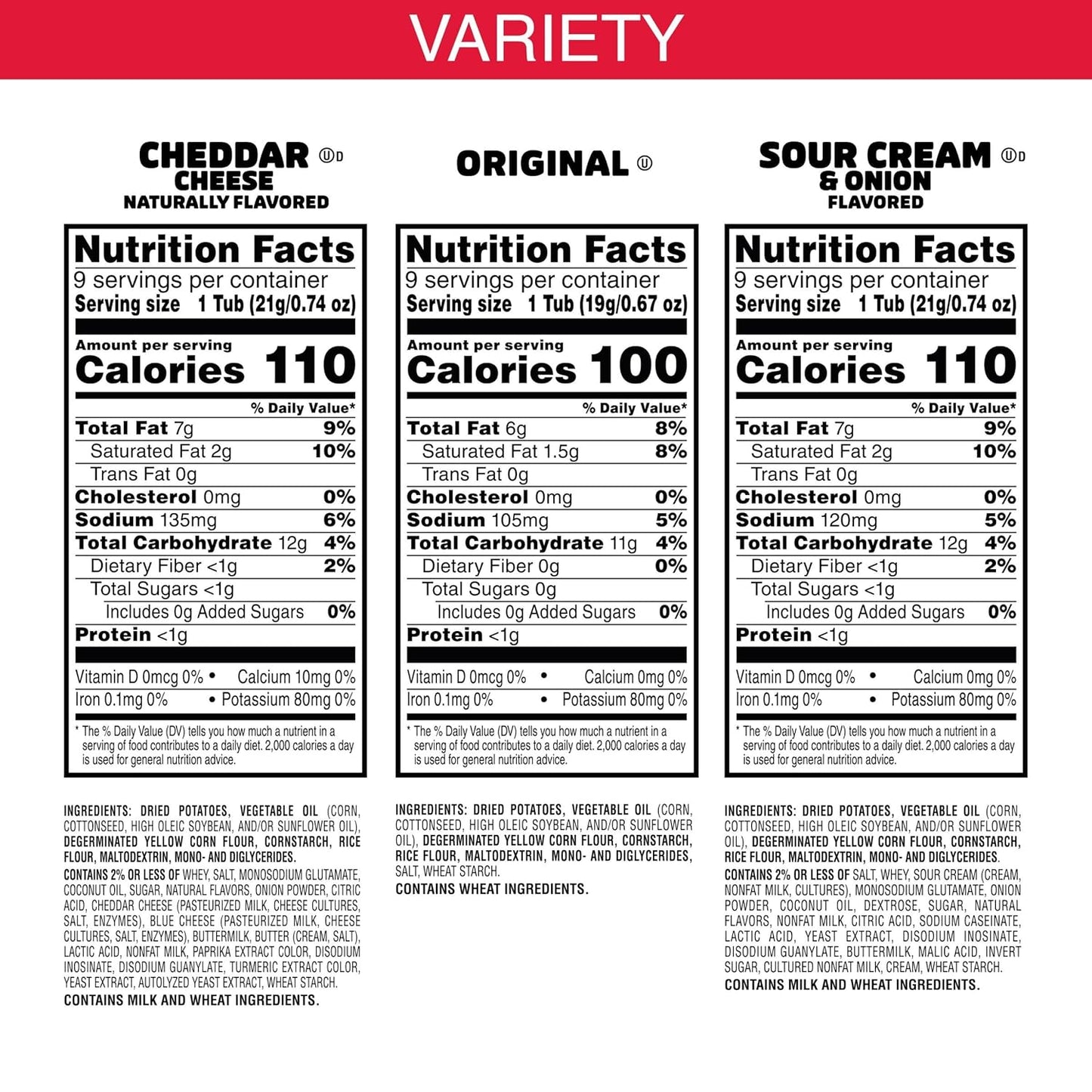 Potato Crisps Chips, Lunch Snacks, On-The-Go Snacks, Snack Stacks, Variety Pack, 19.3Oz Box (27 Cups)
