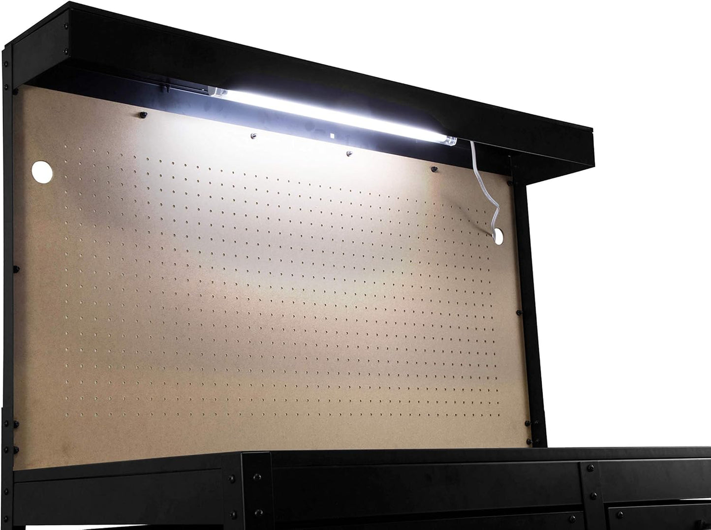 WB4723T 48-Inch Workbench with Power Outlets and Light, Black