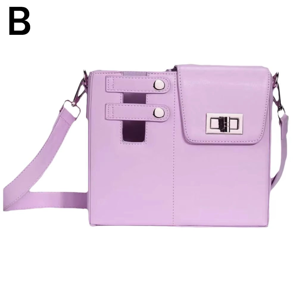 Portable Outdoor Crossbody Water Bottle Carrier with Adjustable Strap and PU Leather Storage Pocket