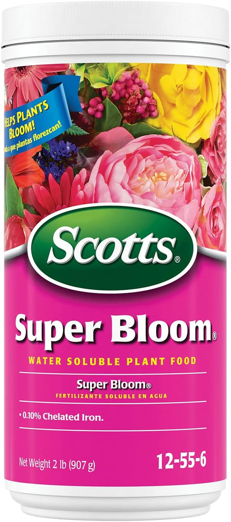 Super Bloom Water Soluble Plant Food, 2 Lb - NPK 12-55-6 - Fertilizer for Outdoor Flowers, Fruiting Plants, Containers and Bed Areas - Feeds Plants Instantly