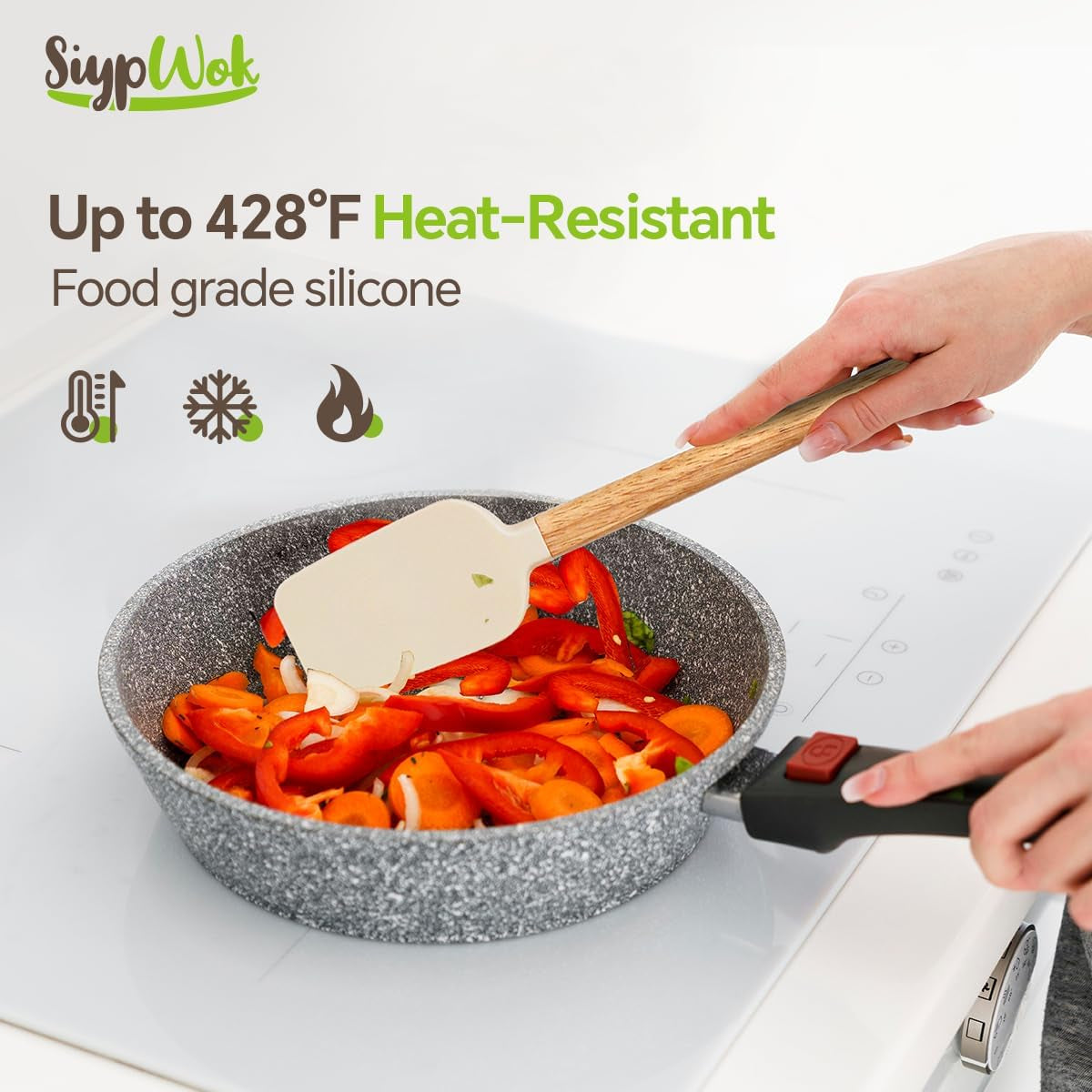 Silicone Spatula Set, Food Grade Rubber Spatula-4 Piece Nonstick Rubber Spatulas, Spoonula, Jar Scraper for Cooking, Baking, Mixing, Frosting - Heat Resistant up to 600°F(Dishwasher Safe )