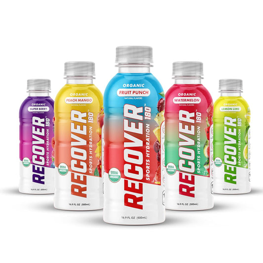 Organic Hydration Sports Drink, No Sugar Added, 15 Calorie Sports Beverage, Organic Flavors with Vitamins, Potassium-Packed Electrolytes (16.9 Fl Oz (Pack of 12), Variety Pack)