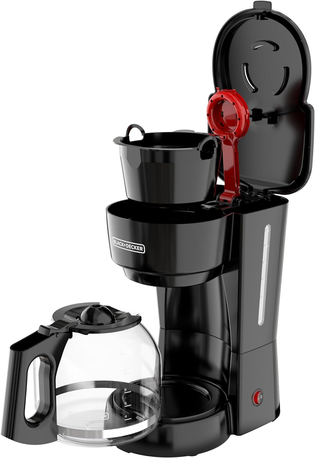 12-Cup Coffee Maker with Easy On/Off Switch, Easy Pour, Non-Drip Carafe with Removable Filter Basket, Vortex Technology, Black
