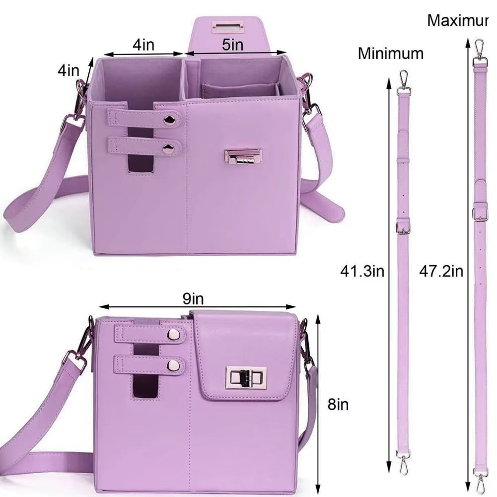 Portable Outdoor Crossbody Water Bottle Carrier with Adjustable Strap and PU Leather Storage Pocket