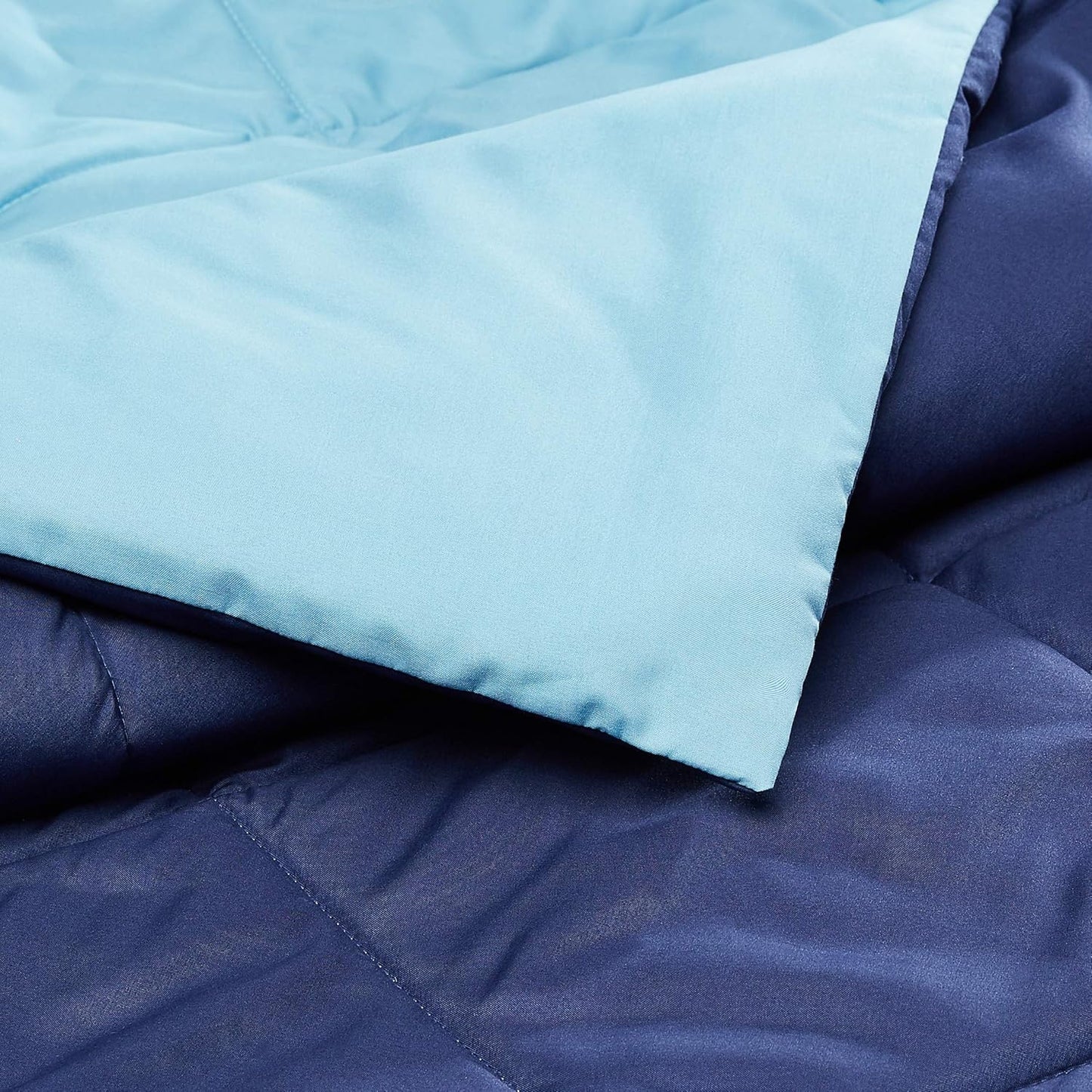 Reversible Lightweight Microfiber Comforter Blanket, Twin/Twin XL, Navy/Sky Blue