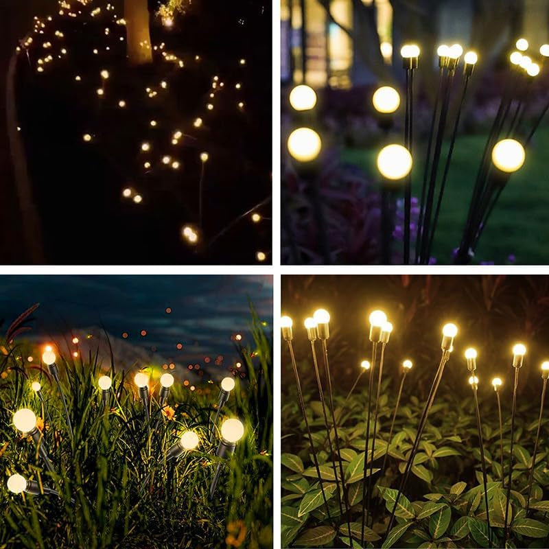 8 Pack 8 LED Solar Garden Lights, New Upgraded Swaying Starburst Solar Garden Lights, Vibrant Garden Lights Waterproof Solar Outdoor Lights, Yard Patio Pathway Decoration