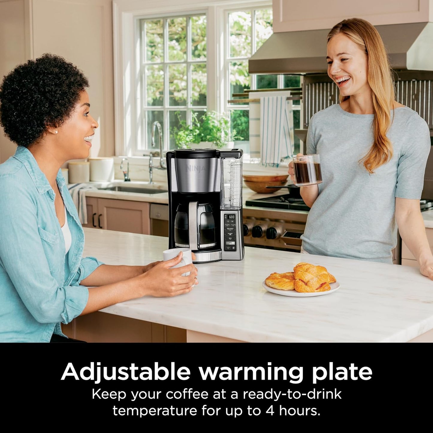 12-Cup Programmable Coffee Brewer, 2 Brew Styles, Adjustable Warm Plate, 60Oz Water Reservoir, Delay Brew - Black/Stainless Steel