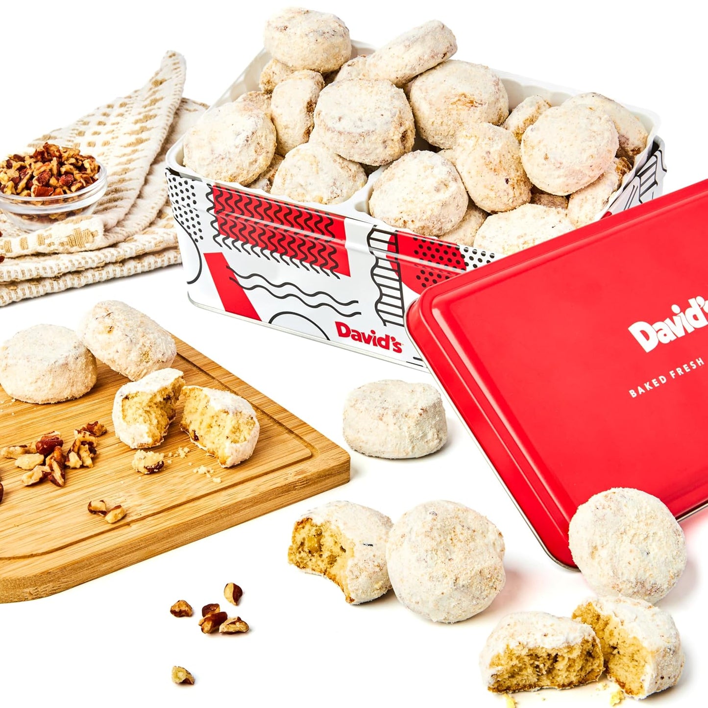 Butter Pecan Meltaways Sweet Sampler Tin - Butter Cookies with Crunchy Pecans, Soft, and Melt in Your Mouth Flavorful Cookies - Delicious Gourmet Food Gift for All Occasions 16Oz