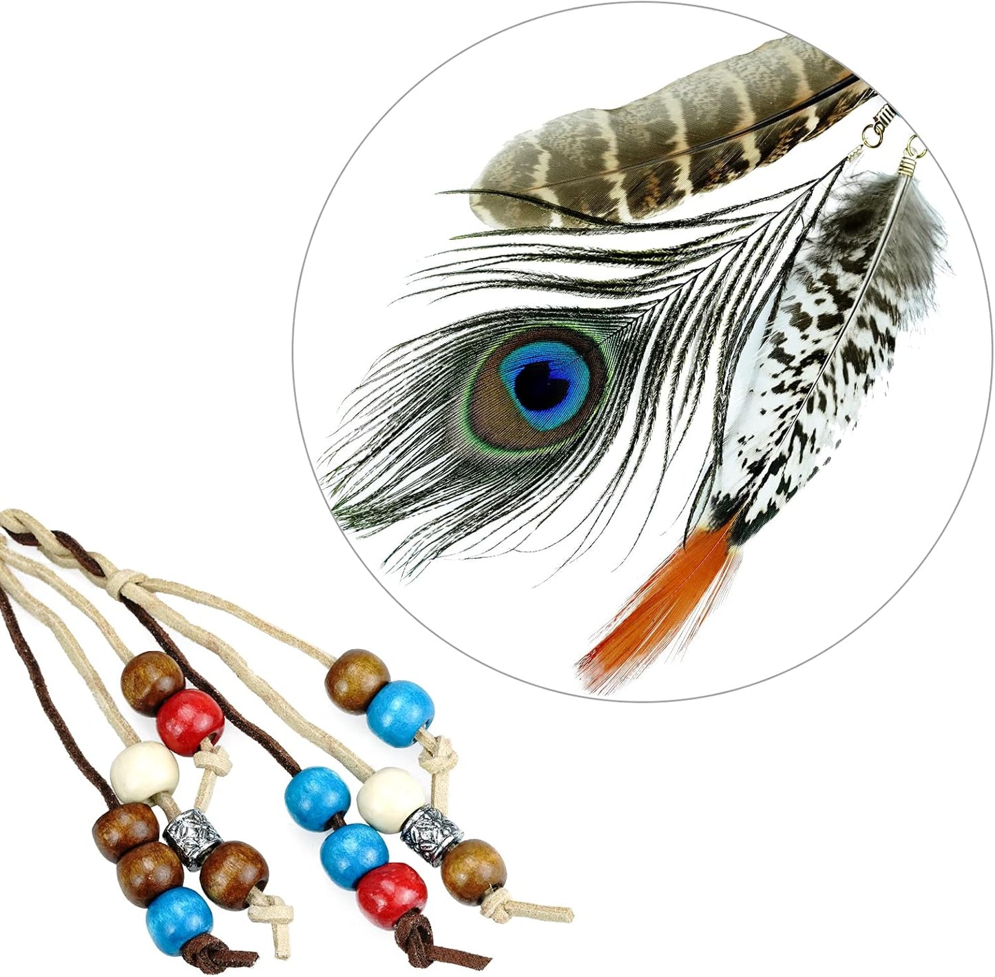 Boho Feather Headbands Indian Feather Headband Peacoak Headpieces Festival Costumes Hair Accessories for Women and Girls
