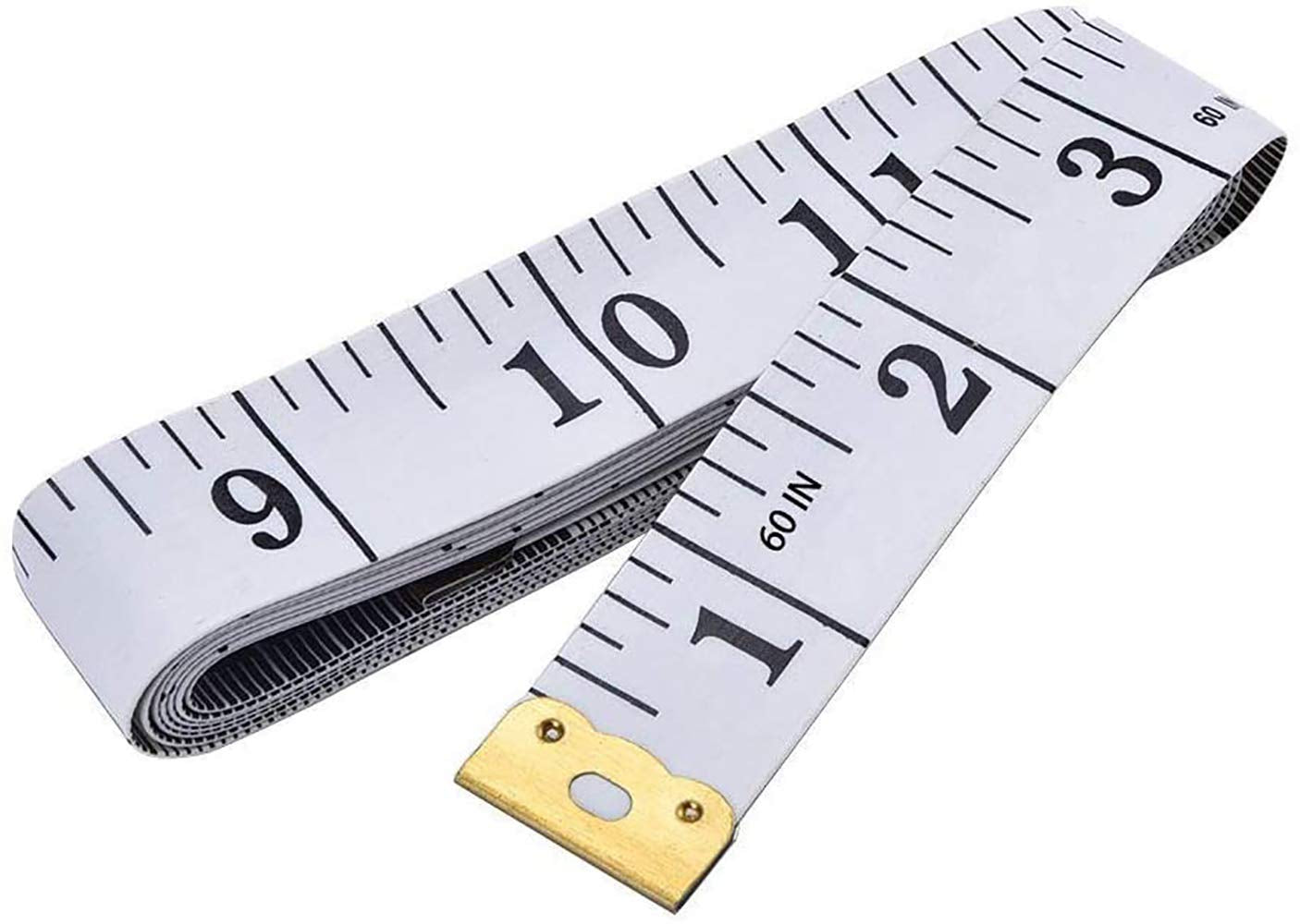 Soft Tape Measure Double Scale Body Sewing Flexible Ruler for Weight Loss Medical Body Measurement Sewing Tailor Craft Vinyl Ruler, Has Centimetre Scale on Reverse Side 60-Inch(White)