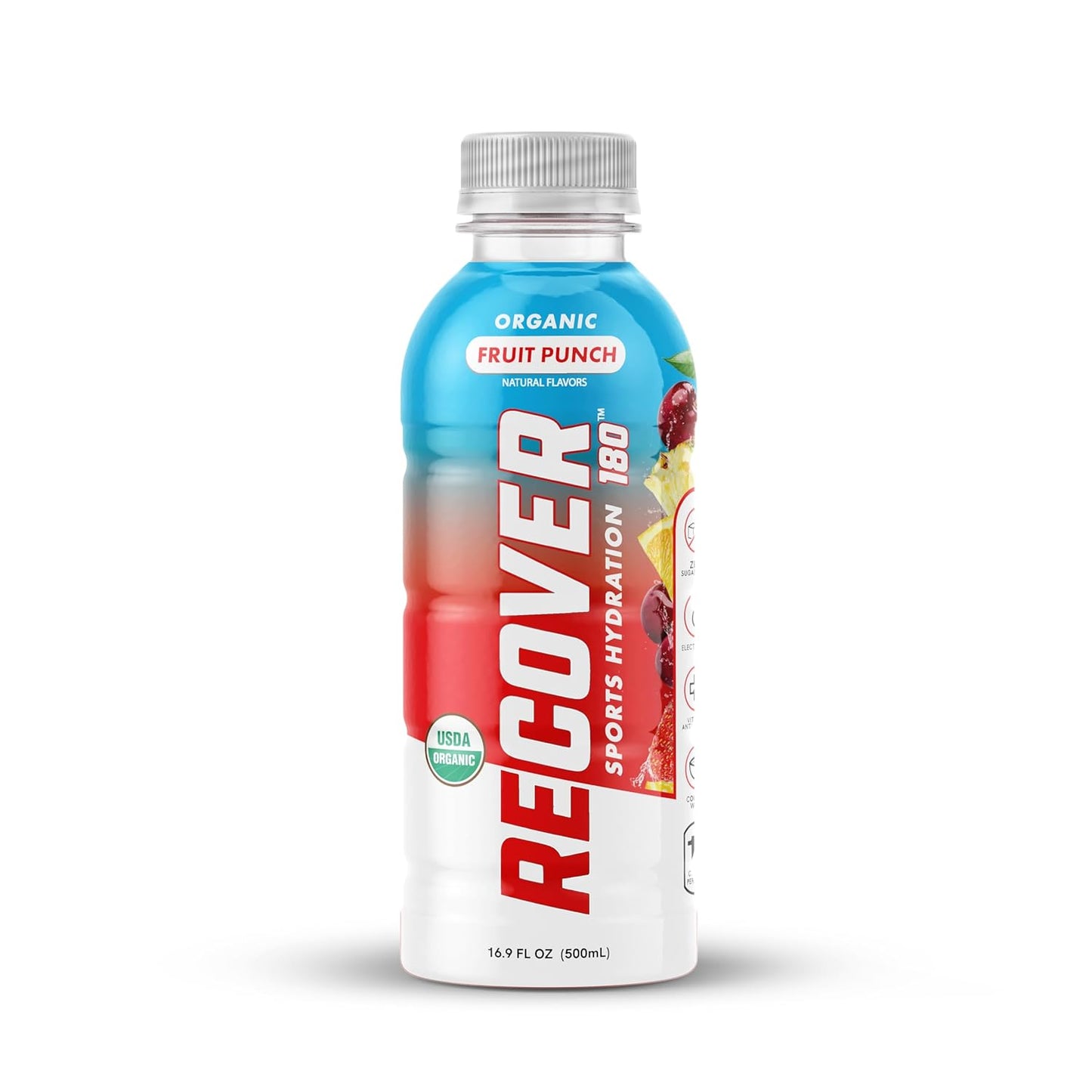 Revitalize Your Game: Organic Hydration Sports Drink - Sugar-Free, Low-Calorie, Vitamin-Infused Electrolyte Boost (Fruit Punch, 12-Pack)