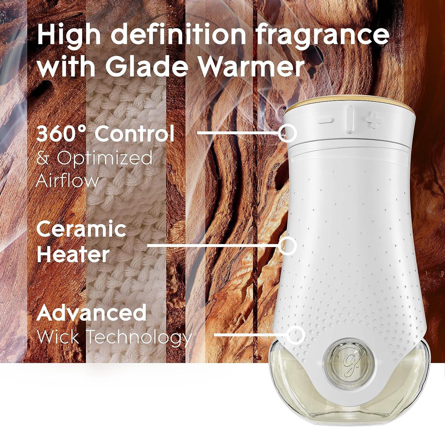 Plugins Refills Air Freshener Starter Kit, Scented and Essential Oils for Home and Bathroom, Cashmere Woods, 0.67 Fl Oz, 1 Warmer + 1 Refill