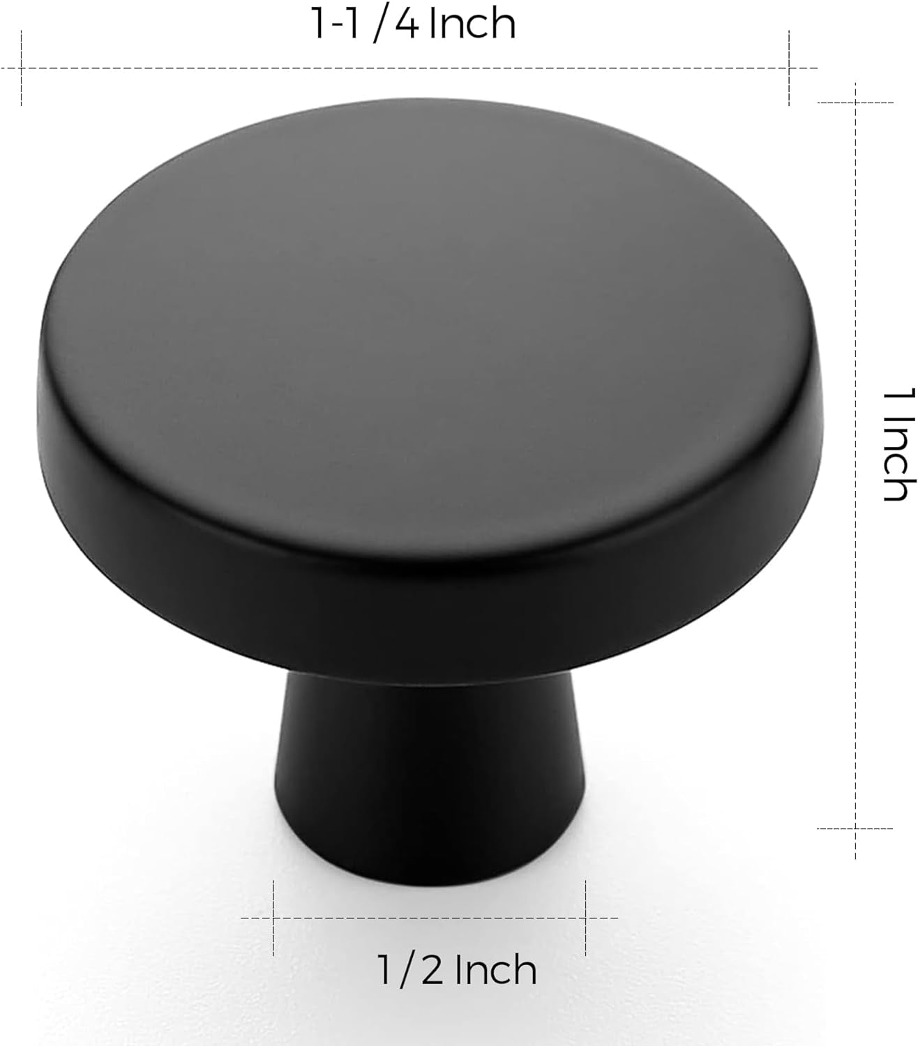 25 Pack Drawer Pulls 1-1/4 Inch Kitchen Cabinet Knobs Solid round Dresser Drawer Knobs Matte Black Dresser Knobs Drawer Knobs Simple Cabinet Hardware for Cupboard Drawer Pulls