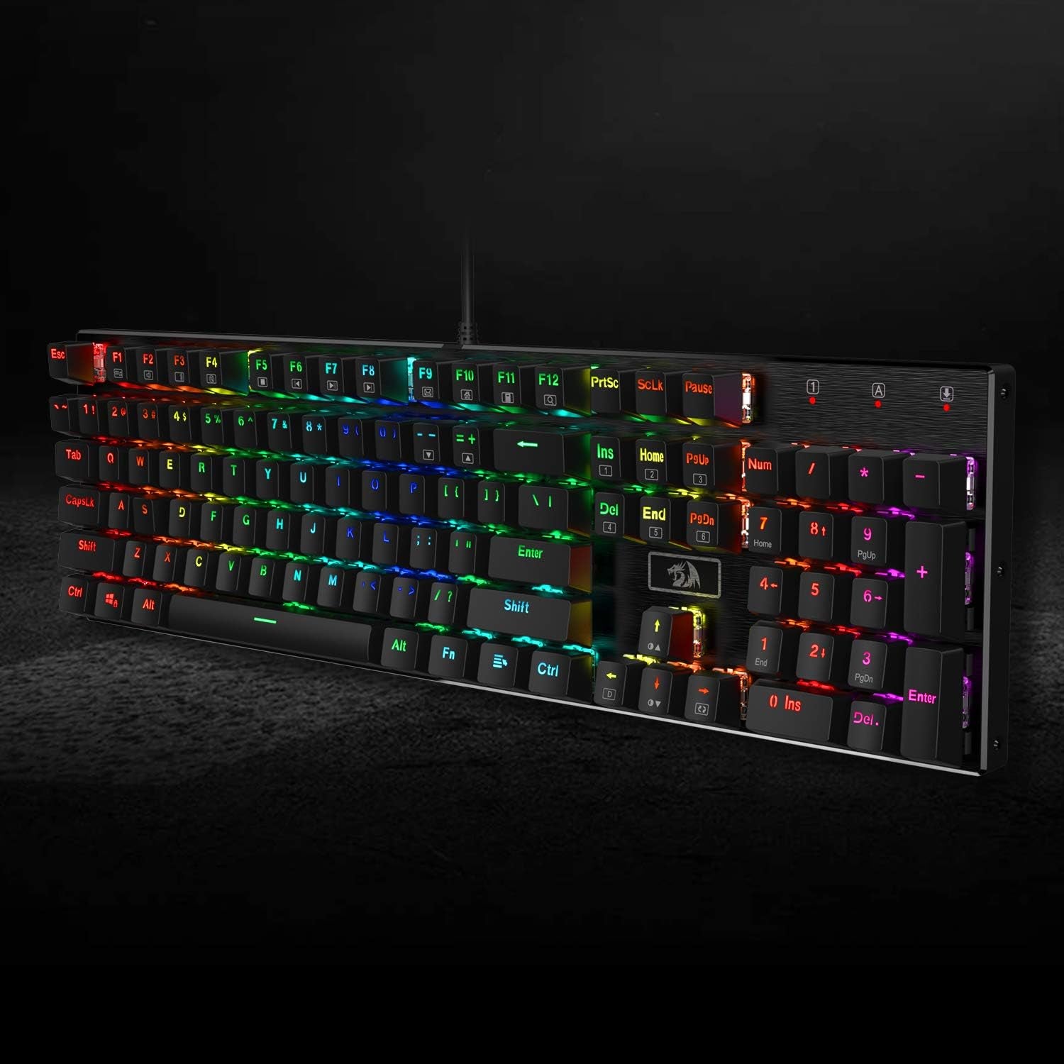 K556 RGB LED Backlit Wired Mechanical Gaming Keyboard, 104 Keys Hot-Swap Mechanical Keyboard W/Aluminum Base, Upgraded Socket and Noise Absorbing Foams, Soft Tactile Brown Switch