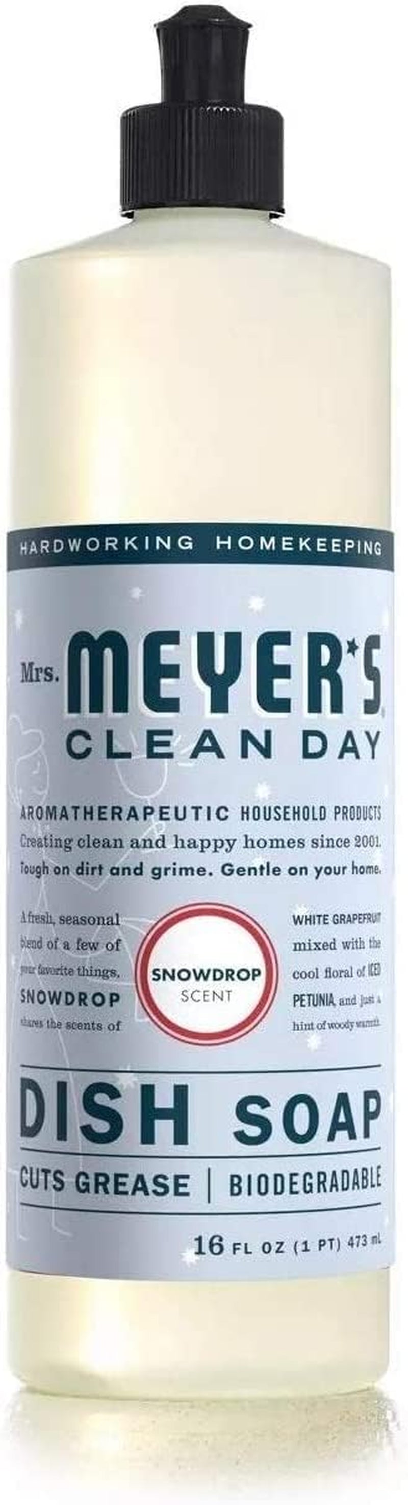 Mrs. Meyer'S Kitchen Set, Dish Soap, Hand Soap, and Multi-Surface Cleaner, 3 CT (Snowdrop)