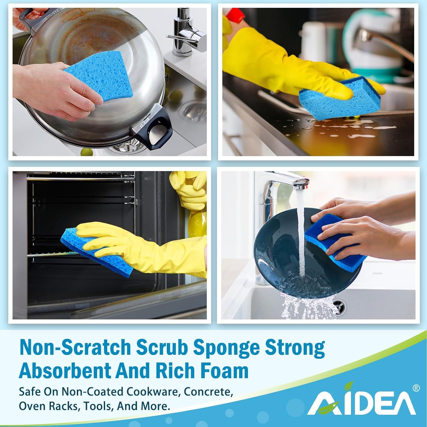 -Brite Non-Scratch Scrub Sponge-24Count, Sponges for Dishes, Sponges Kitchen, Cleaning Sponge, Cleans Fast without Scratching, Stands up to Stuck-On Grime, Cleaning Power for Everyday Jobs