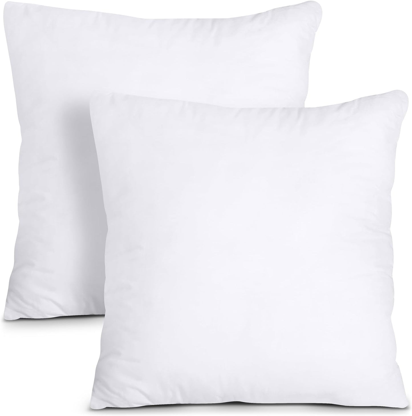 Throw Pillows Insert (Pack of 2, White) - 18 X 18 Inches Bed and Couch Pillows - Indoor Decorative Pillows