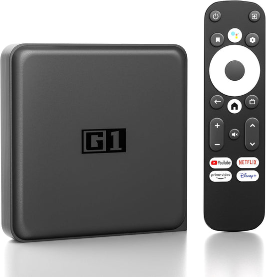 Android 11.0 TV Box 2024, G1 Streaming Media Box,Smart TV Box Compatible with Google Netflix Certified,4+32Gb,Ultra 4K HDR 10+/Dolby Vision/Dolby Audio,Wi-Fi 6,BT 5.0,Av1,Voice Remote Control