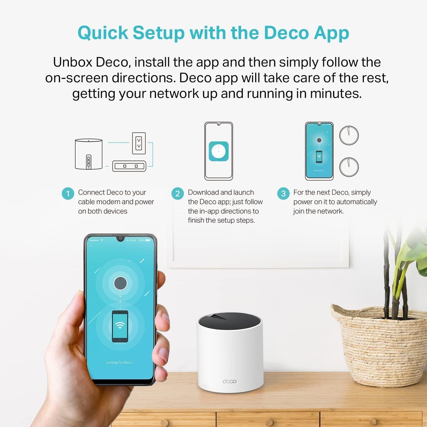 Deco AX3000 Wifi 6 Mesh System(Deco X55) - Covers up to 6500 Sq.Ft. , Replaces Wireless Router and Extender, 3 Gigabit Ports per Unit, Supports Ethernet Backhaul (3-Pack)