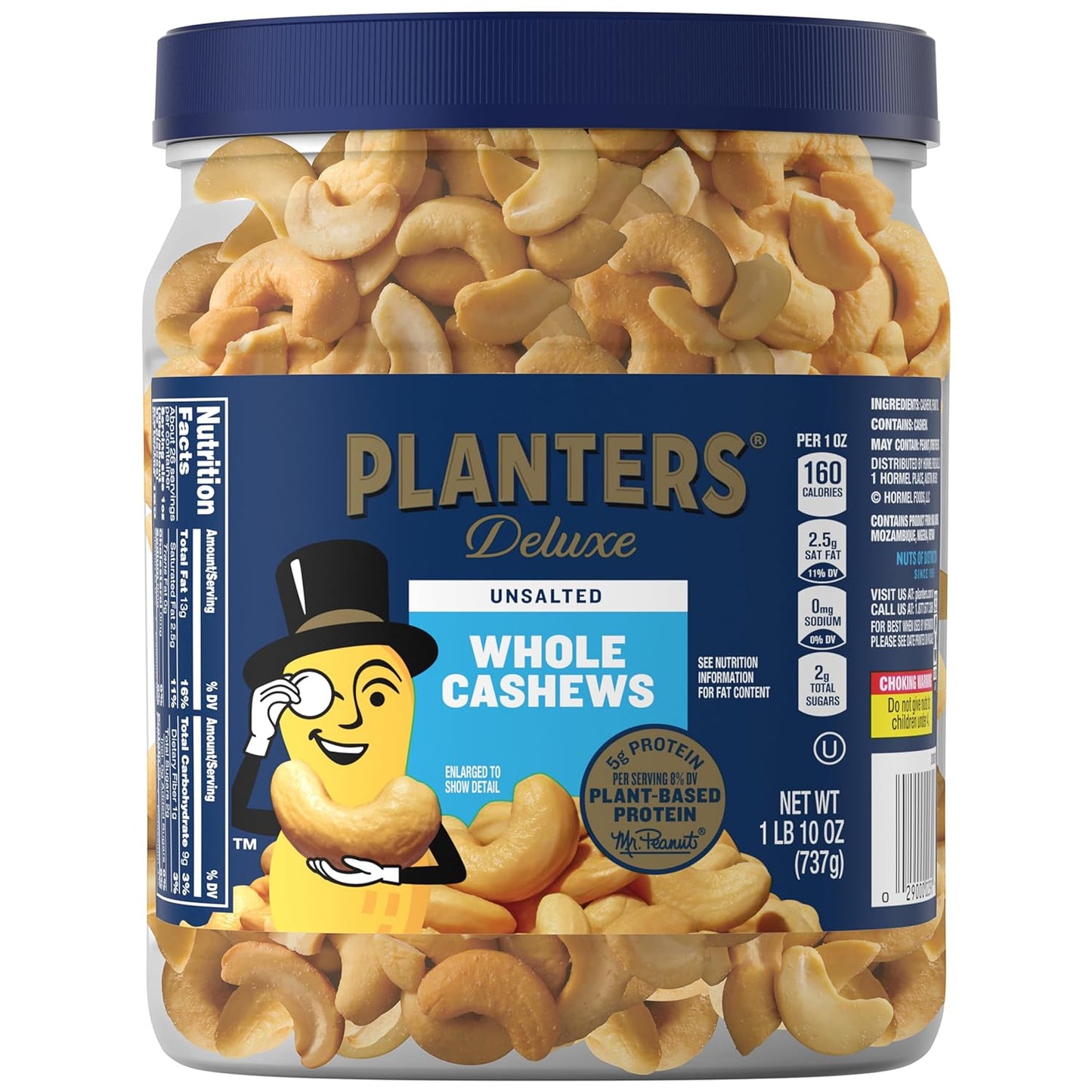 Unsalted Premium Cashews, 26 OZ