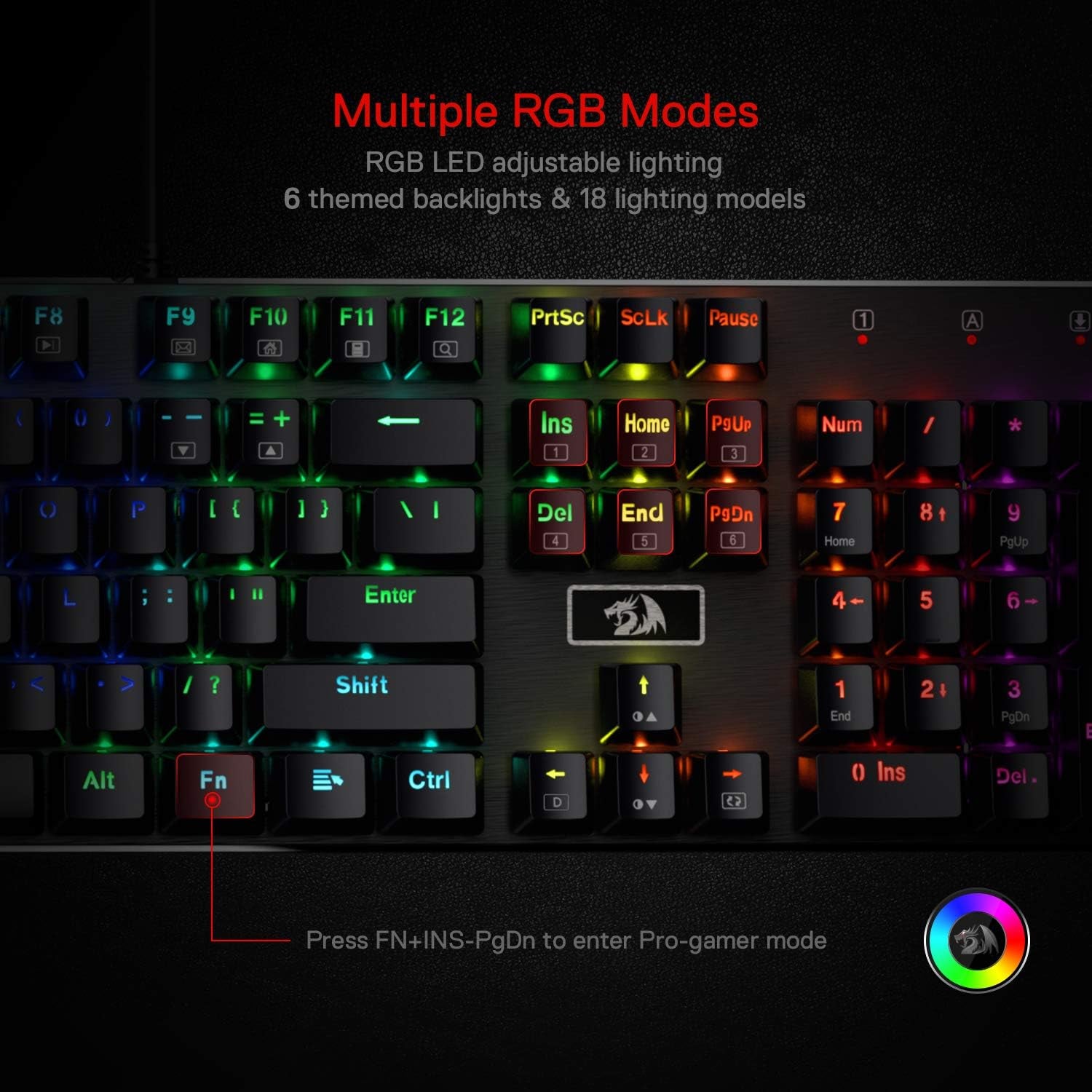 K556 RGB LED Backlit Wired Mechanical Gaming Keyboard, 104 Keys Hot-Swap Mechanical Keyboard W/Aluminum Base, Upgraded Socket and Noise Absorbing Foams, Soft Tactile Brown Switch