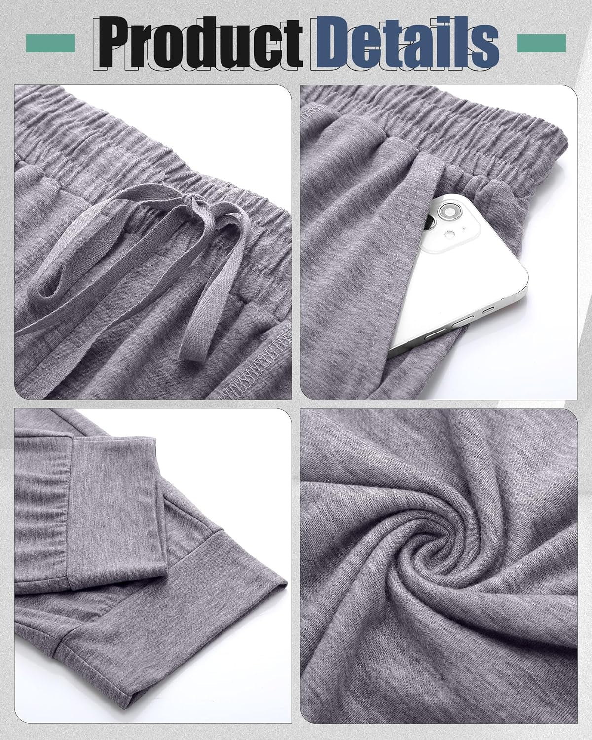 3 Pack Men'S Joggers, Soft Sweatpants with Pockets Lightweight Lounge Pajama Pants for Men Casual, Running, Workout